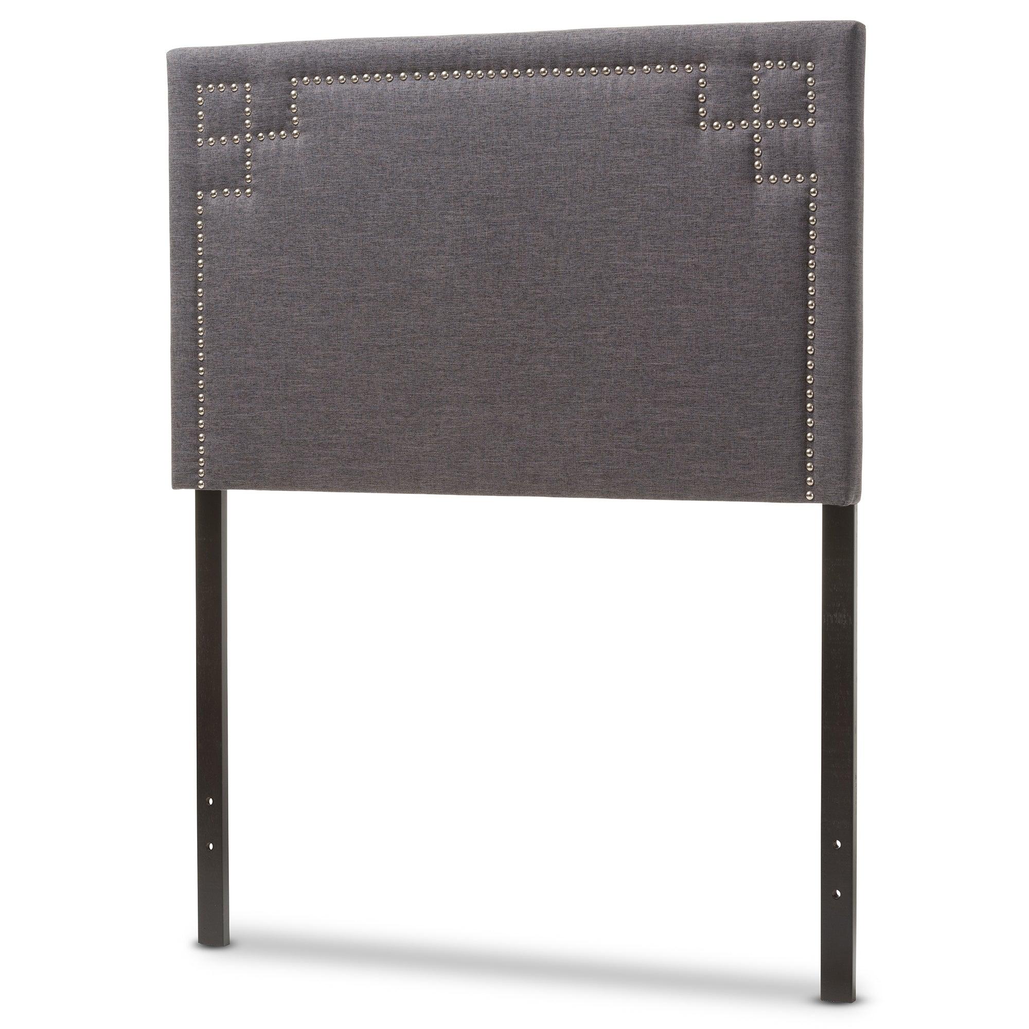 Geneva Modern and Contemporary Dark Fabric Upholstered Headboard