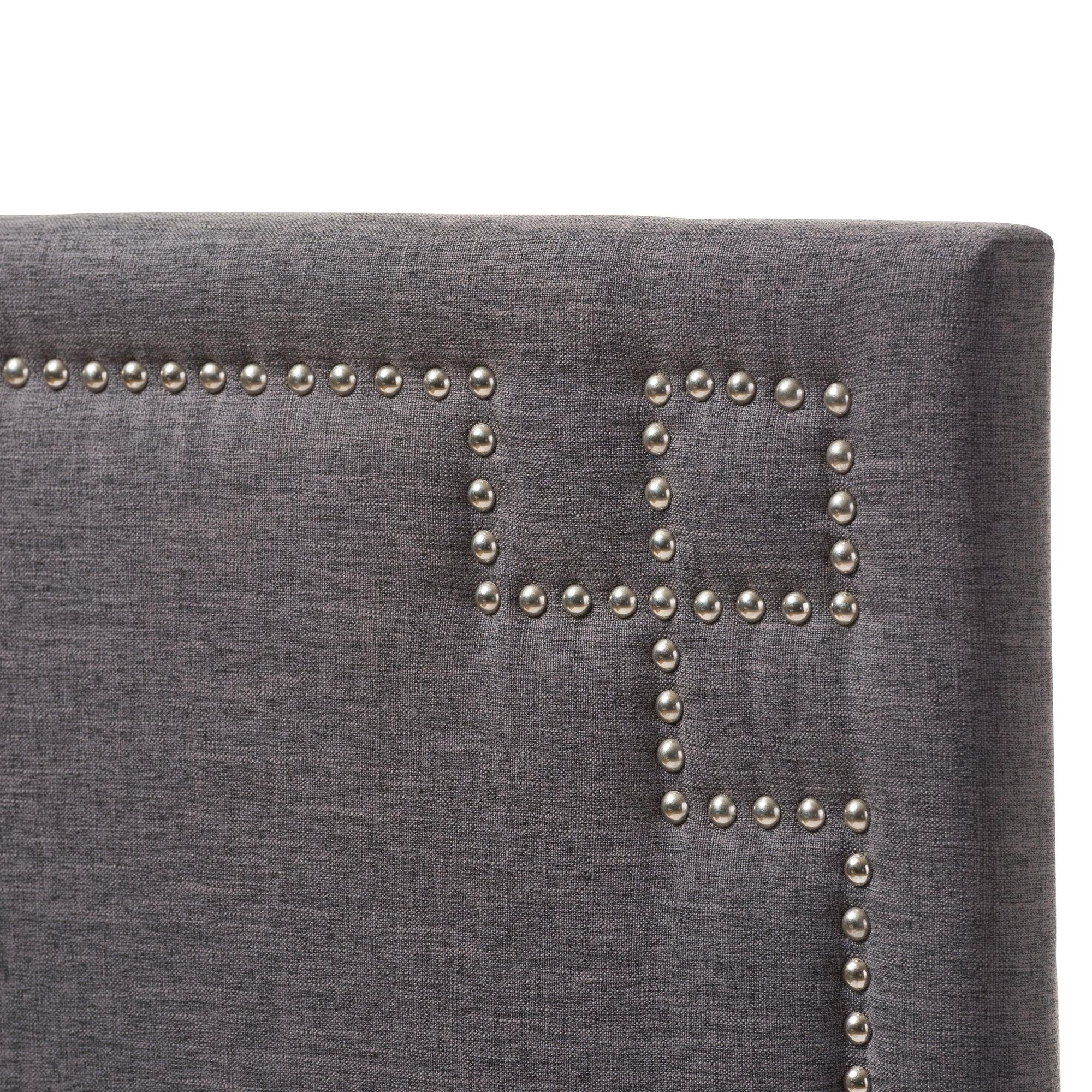 Geneva Modern and Contemporary Dark Fabric Upholstered Headboard