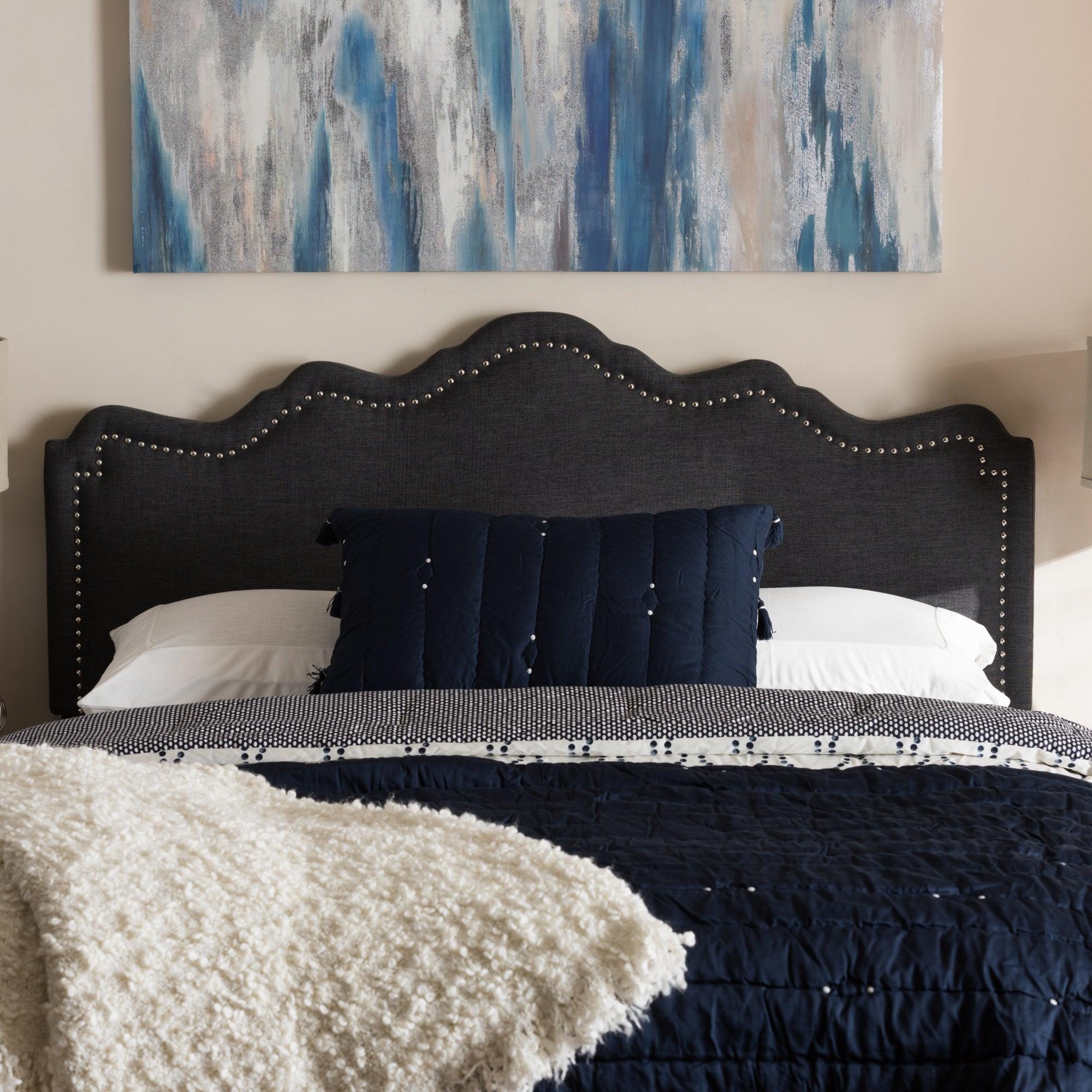 Nadeen Modern and Contemporary Dark Fabric Headboard