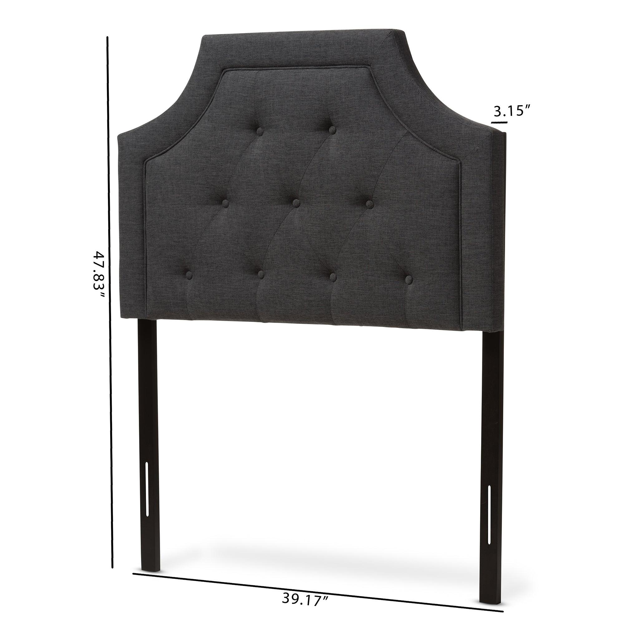 Mars Modern and Contemporary Dark Fabric Headboard