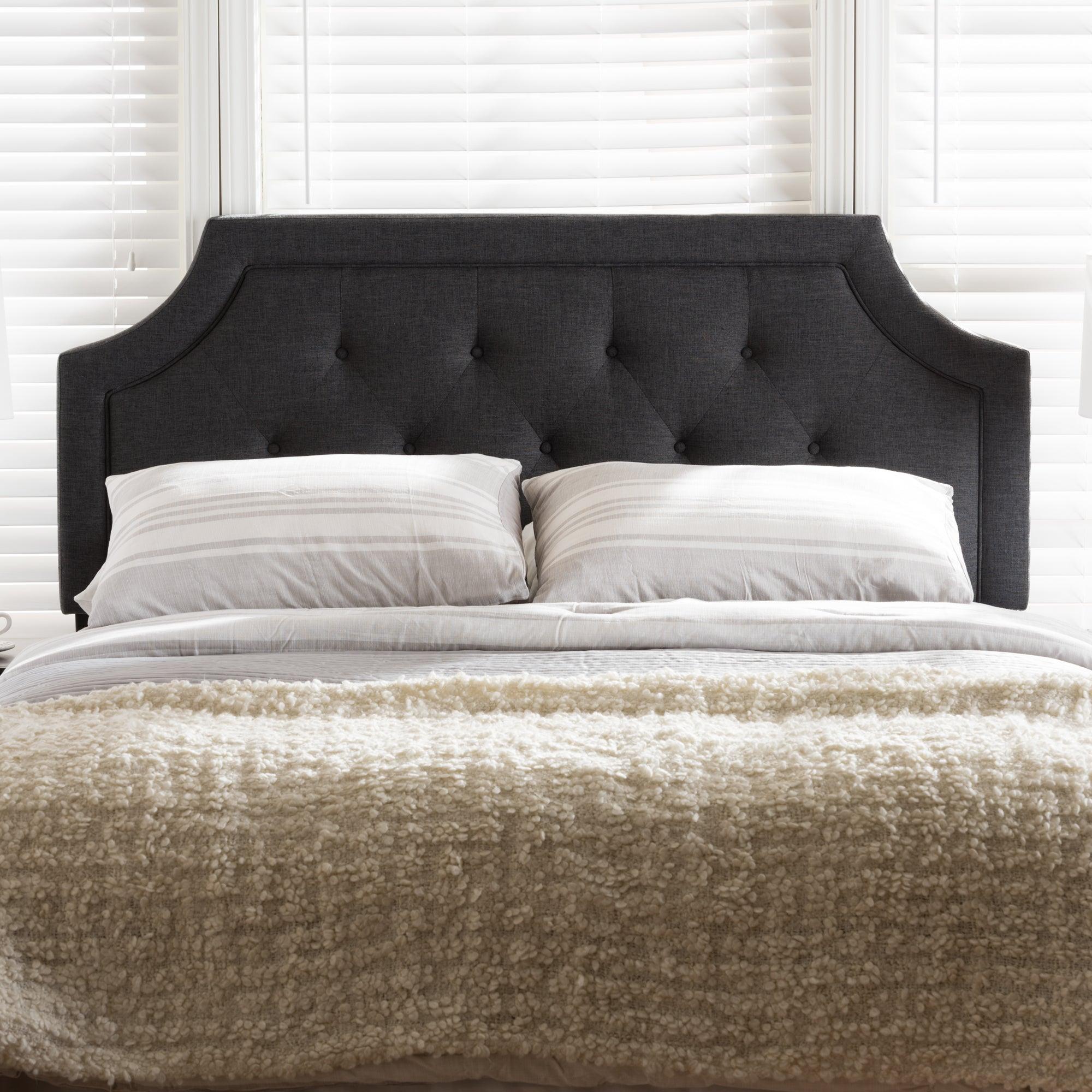 Mars Modern and Contemporary Dark Fabric Headboard