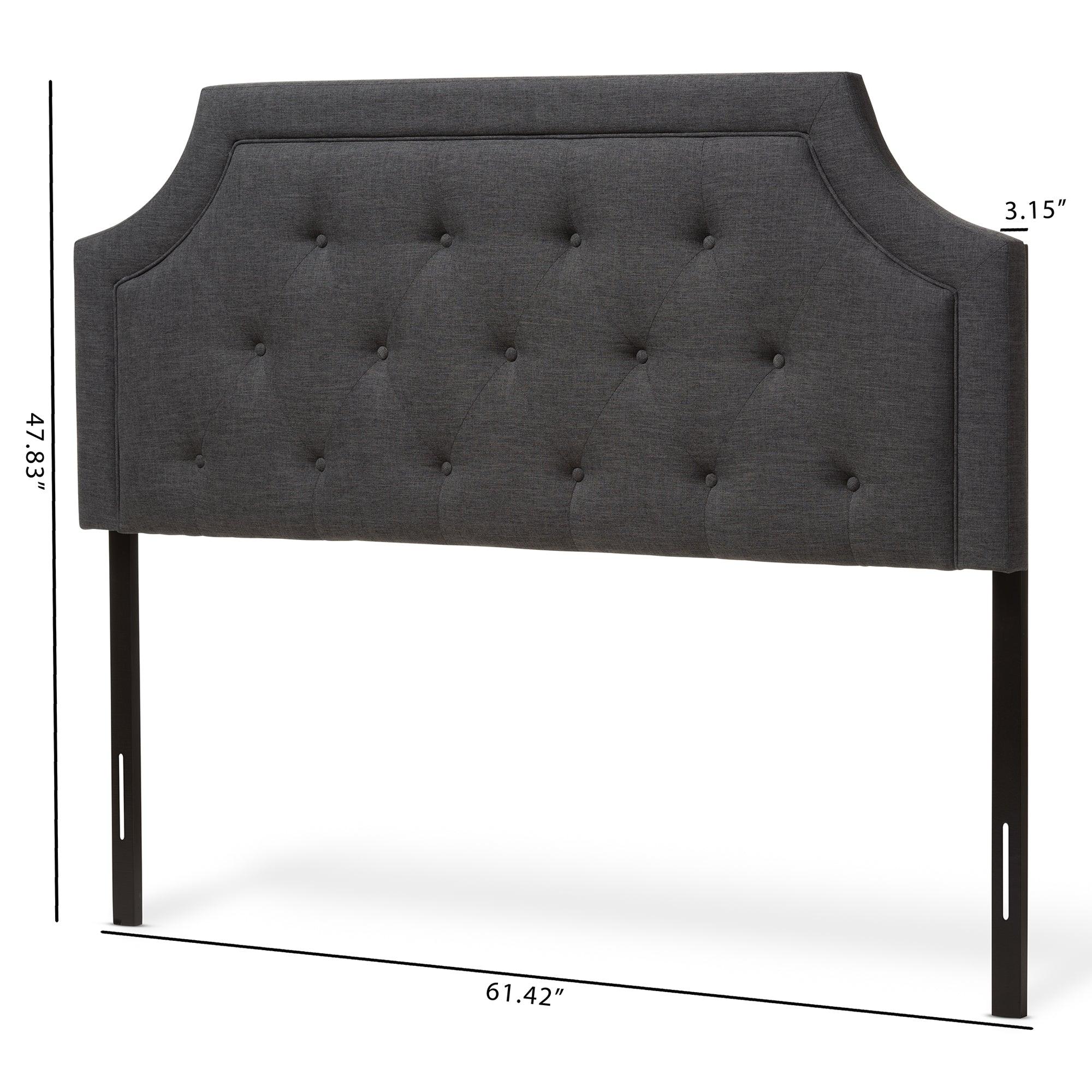 Mars Modern and Contemporary Dark Fabric Headboard