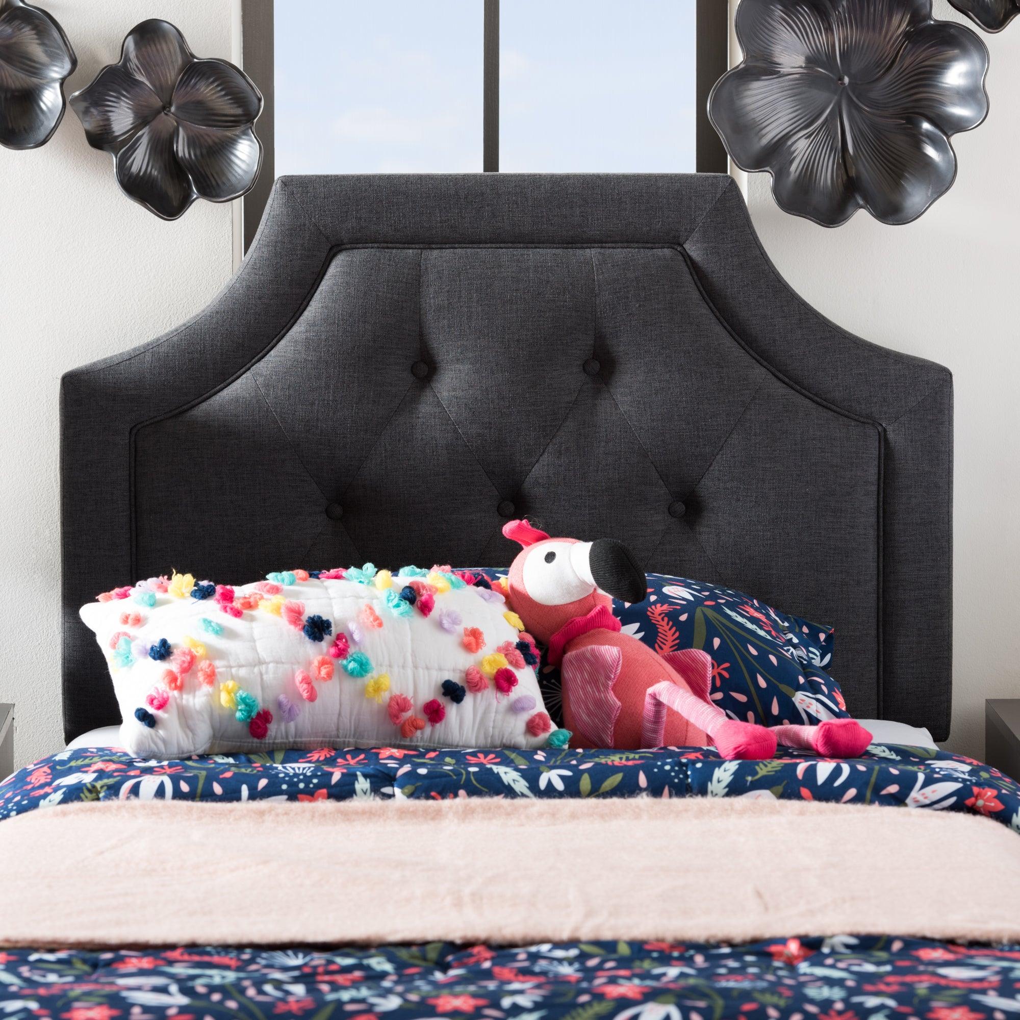 Mars Modern and Contemporary Dark Fabric Headboard