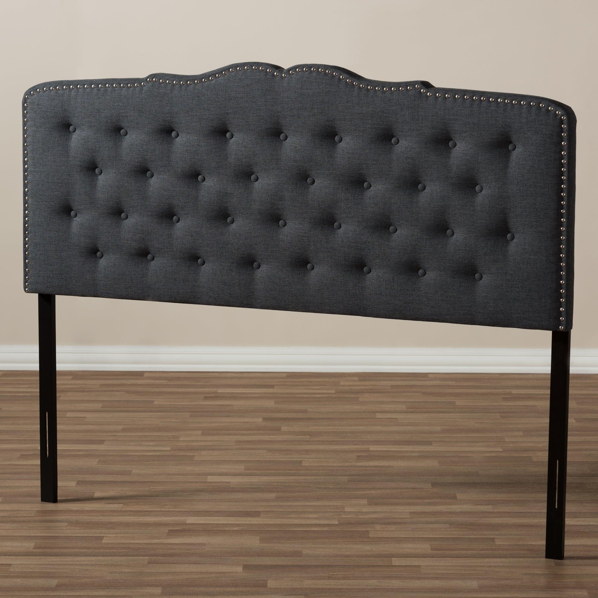 Lucy Modern and Contemporary Dark Fabric Headboard