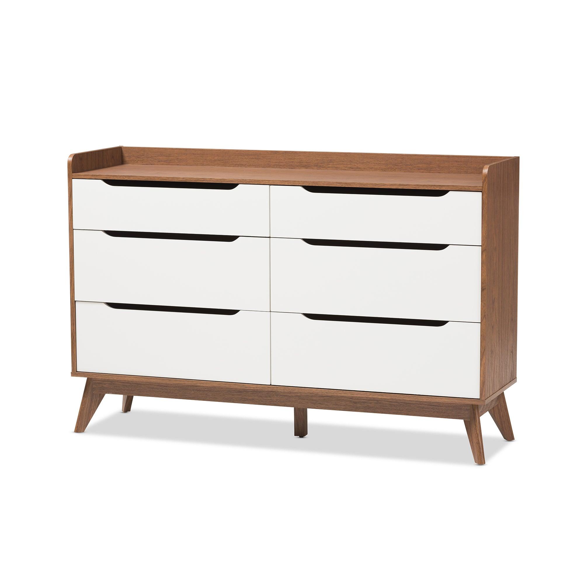 Brighton Mid-Century Modern and Wood 6-Drawer Storage Dresser