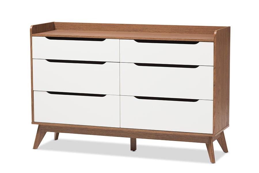 Brighton Mid-Century Modern and Wood 6-Drawer Storage Dresser