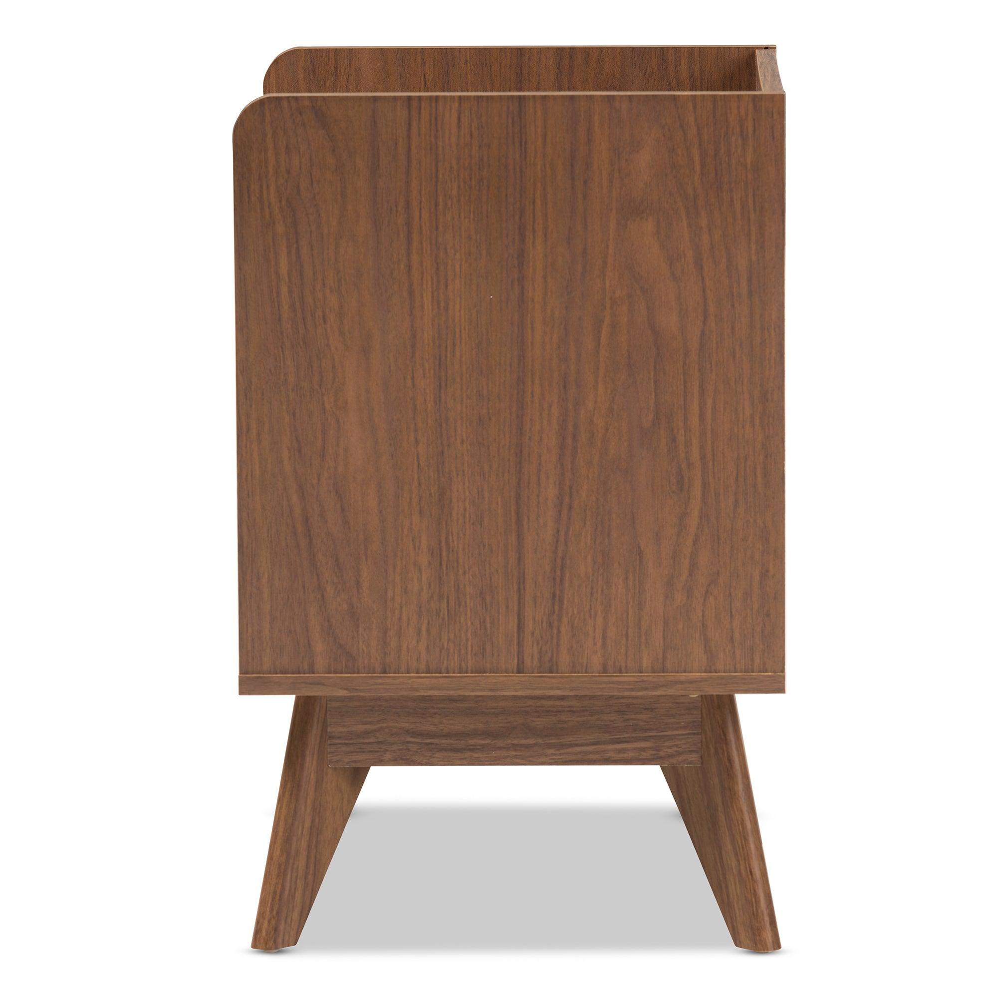 Brighton Mid-Century Modern and Wood 3-Drawer Storage Nightstand