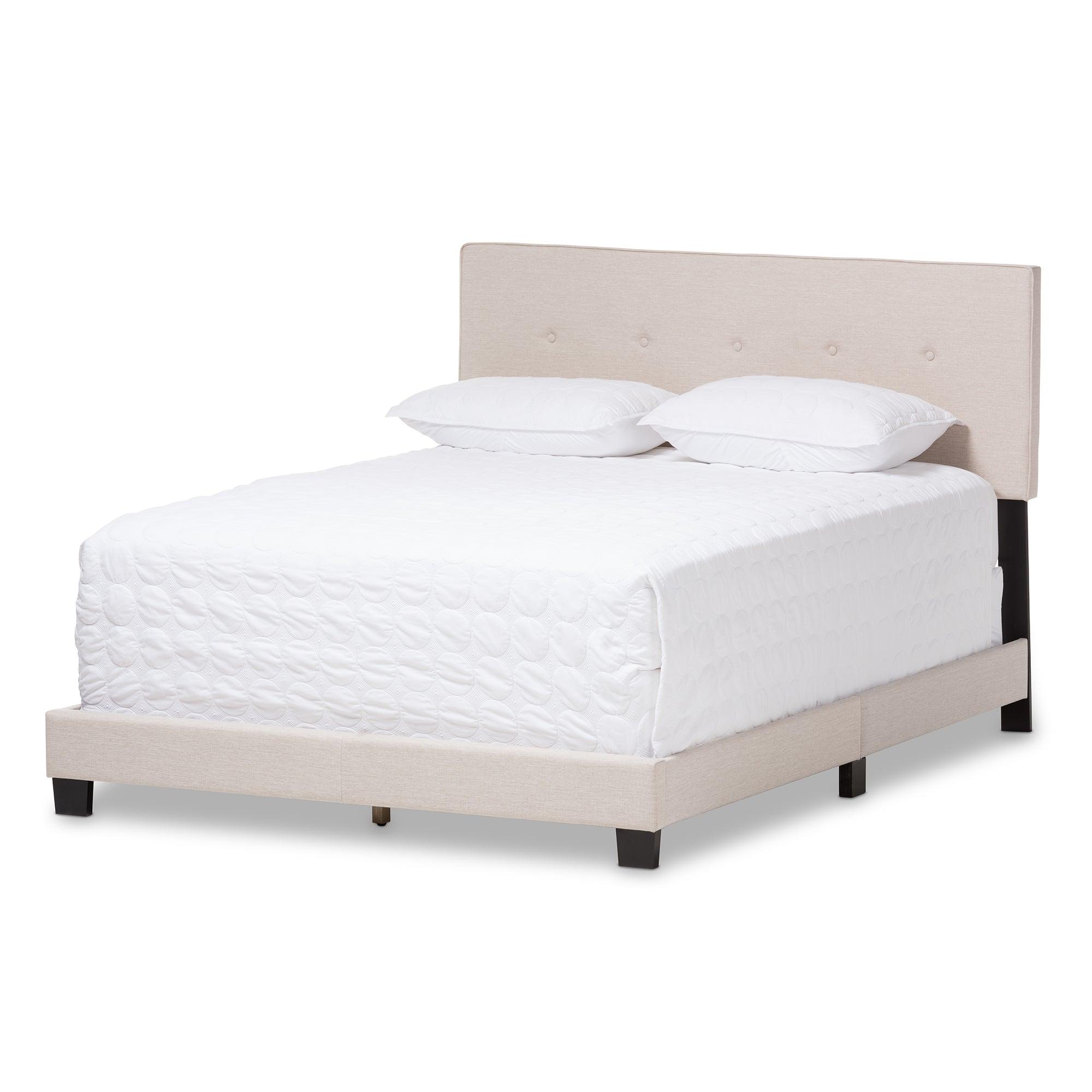 Hampton Modern and Contemporary Light Fabric Upholstered Bed