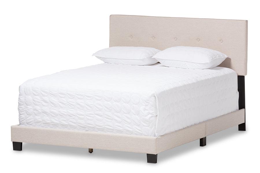 Hampton Modern and Contemporary Light Fabric Upholstered Bed