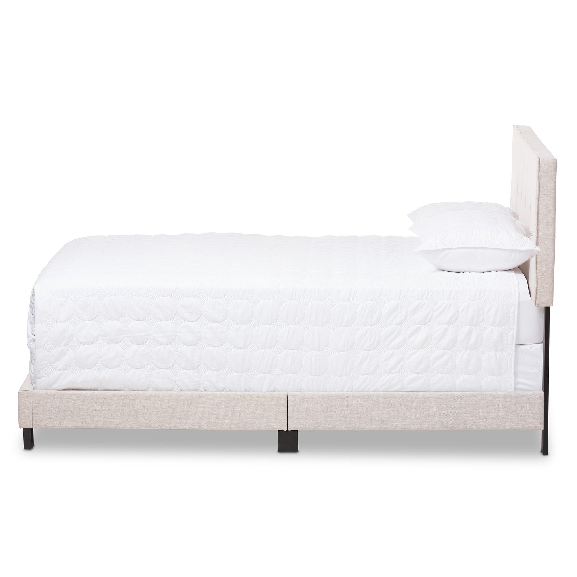 Hampton Modern and Contemporary Light Fabric Upholstered Bed