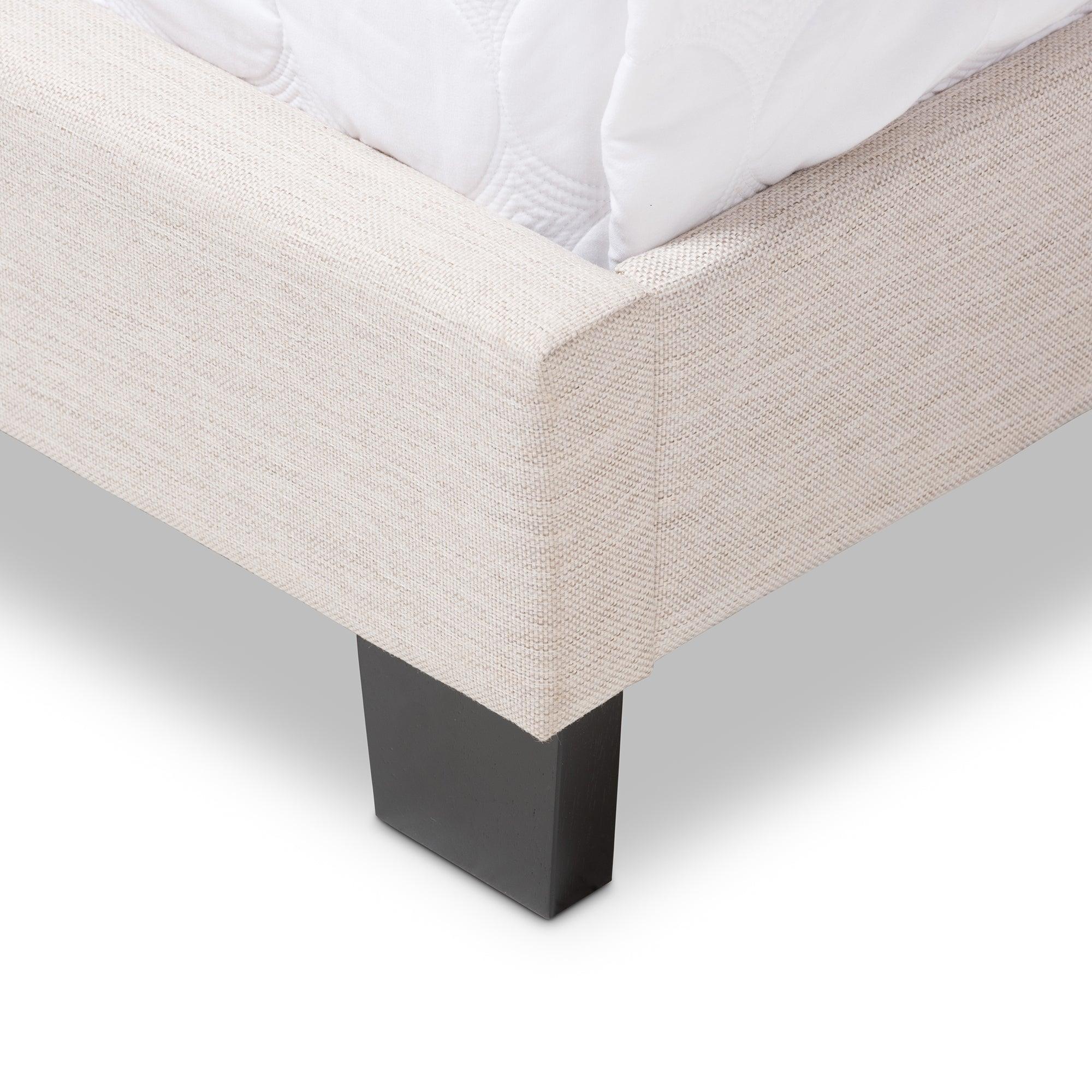 Hampton Modern and Contemporary Light Fabric Upholstered Bed