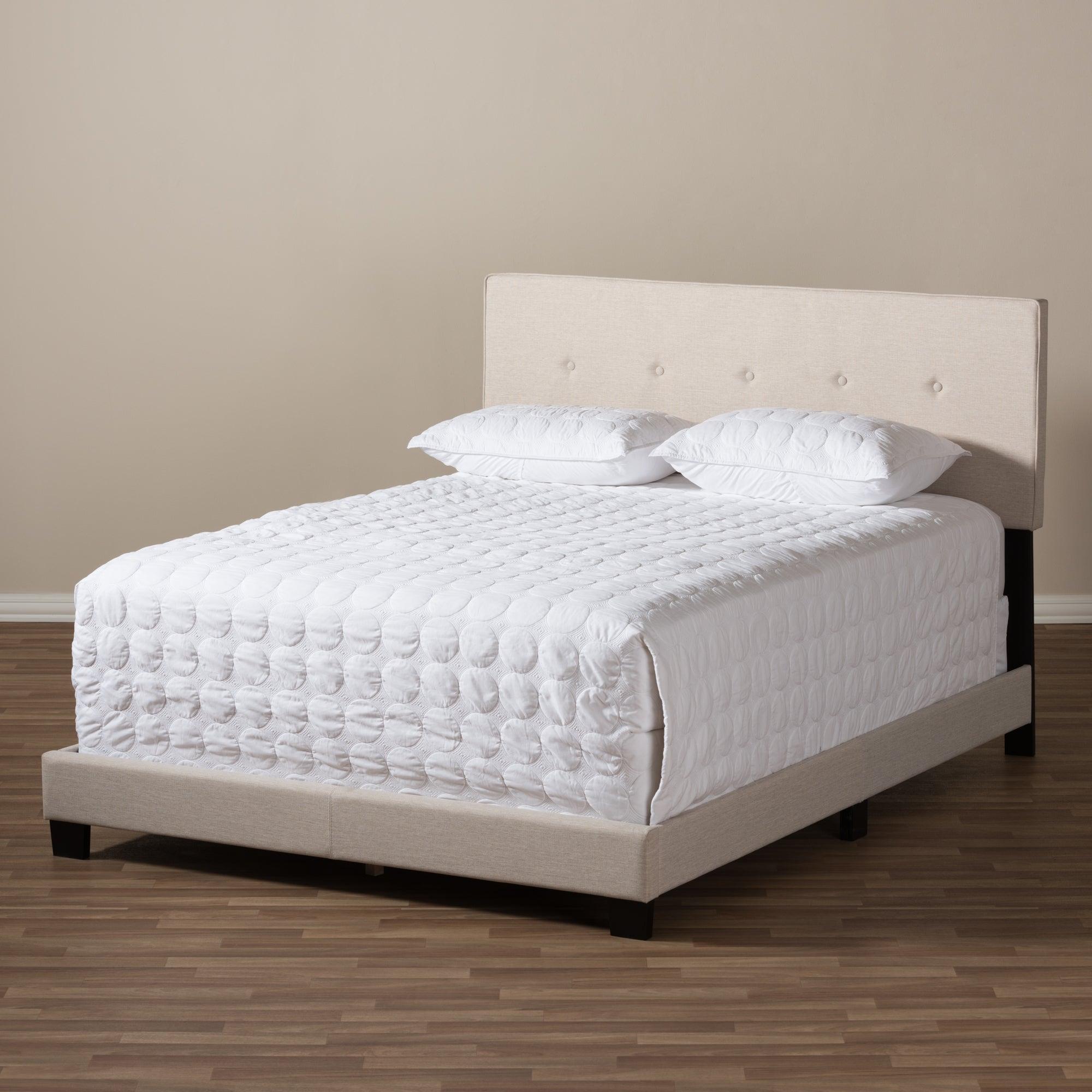 Hampton Modern and Contemporary Light Fabric Upholstered Bed