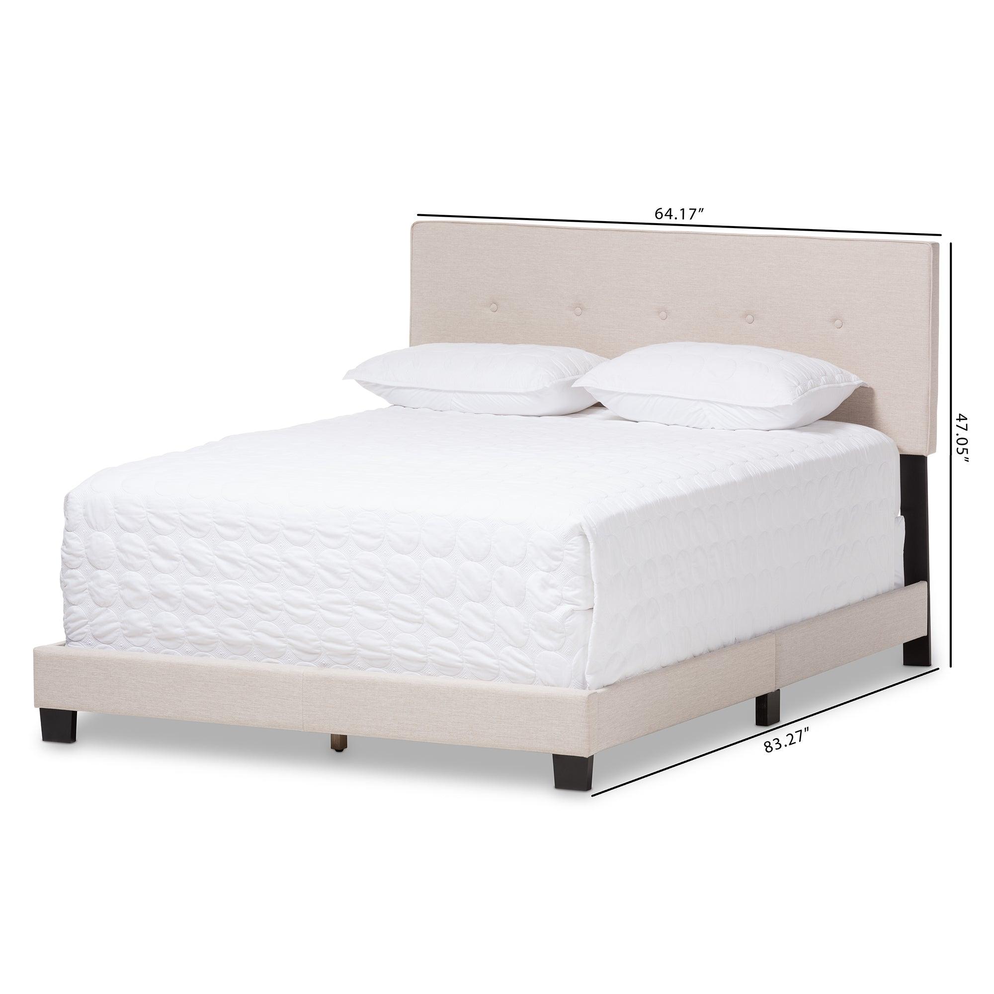 Hampton Modern and Contemporary Light Fabric Upholstered Bed