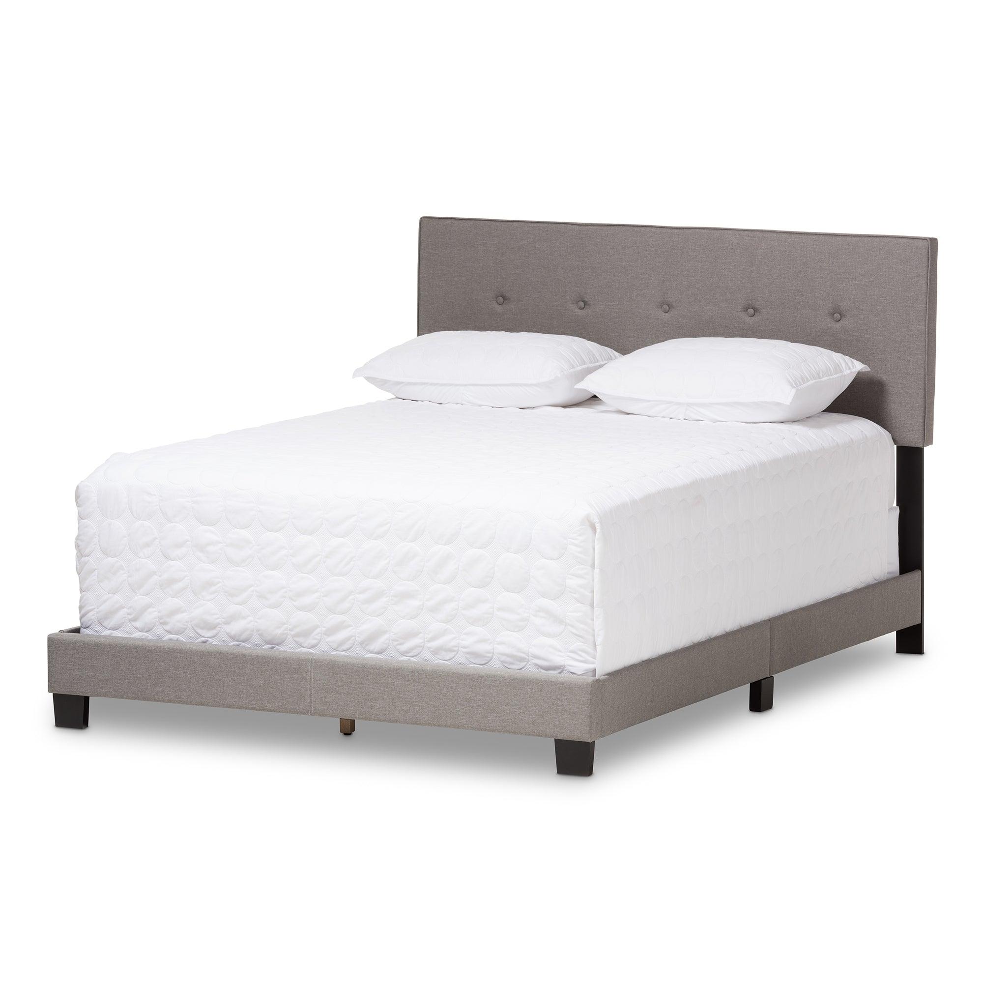 Hampton Modern and Contemporary Light Fabric Upholstered Bed