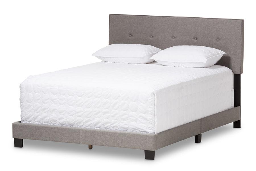 Hampton Modern and Contemporary Light Fabric Upholstered Bed