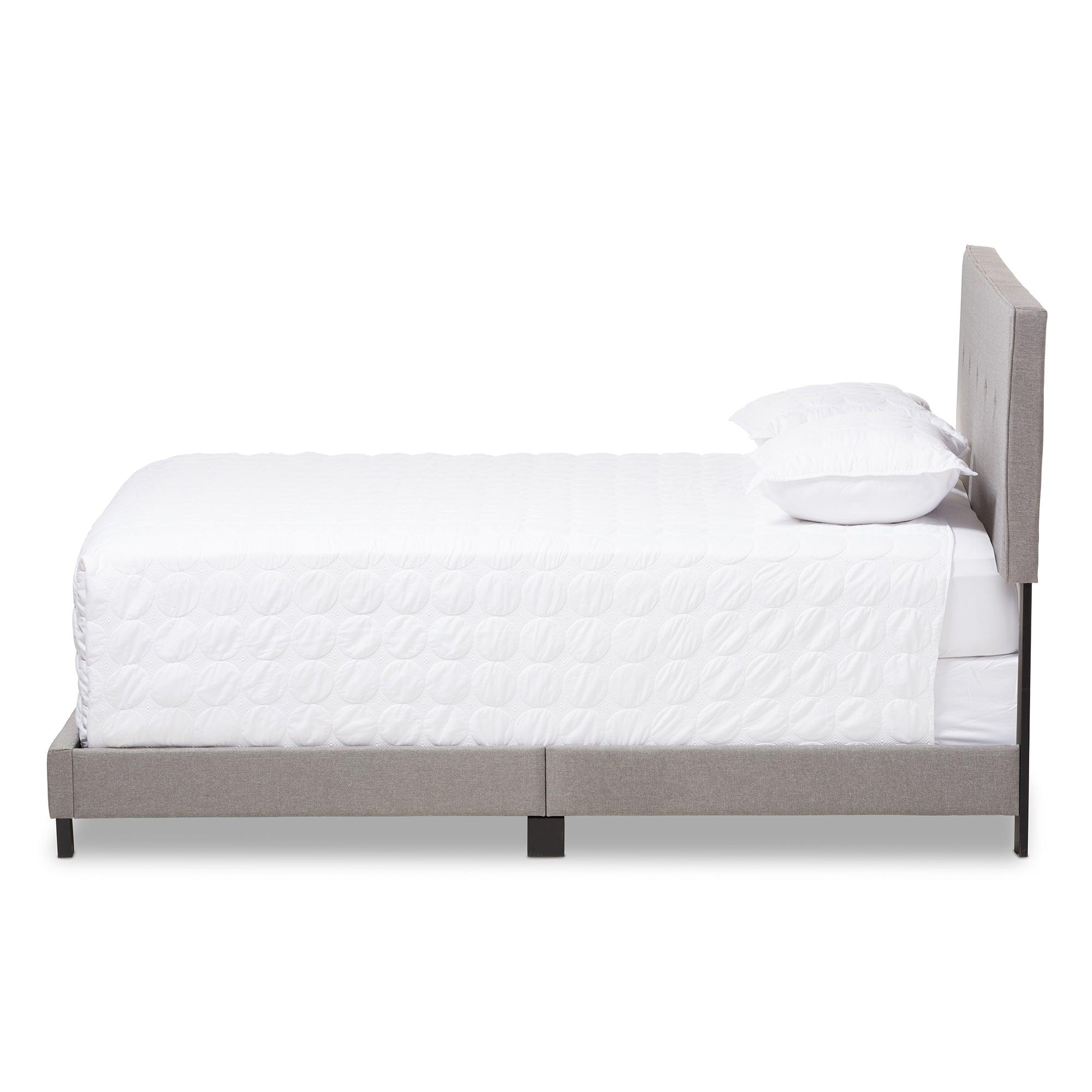 Hampton Modern and Contemporary Light Fabric Upholstered Bed