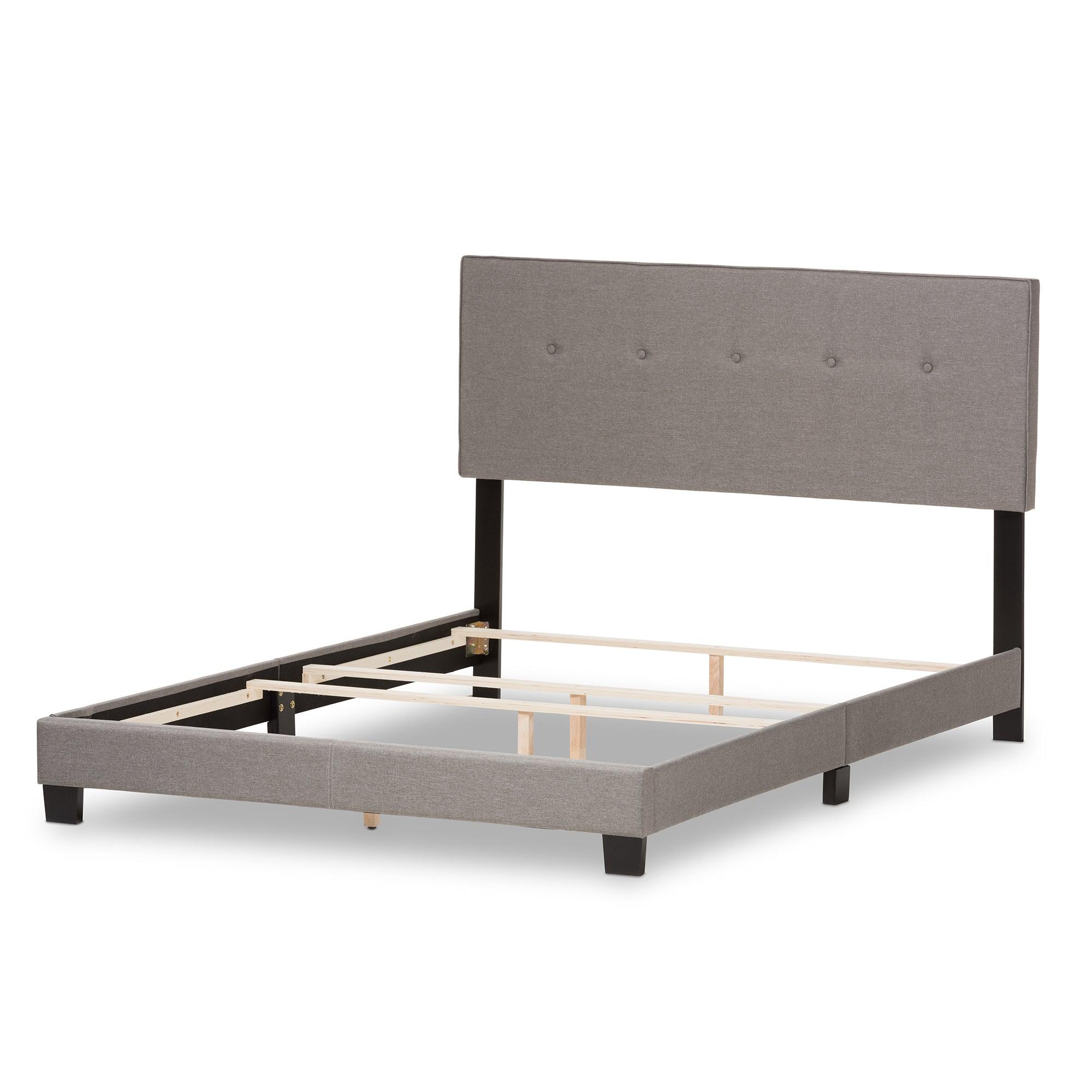 Hampton Modern and Contemporary Light Fabric Upholstered Bed