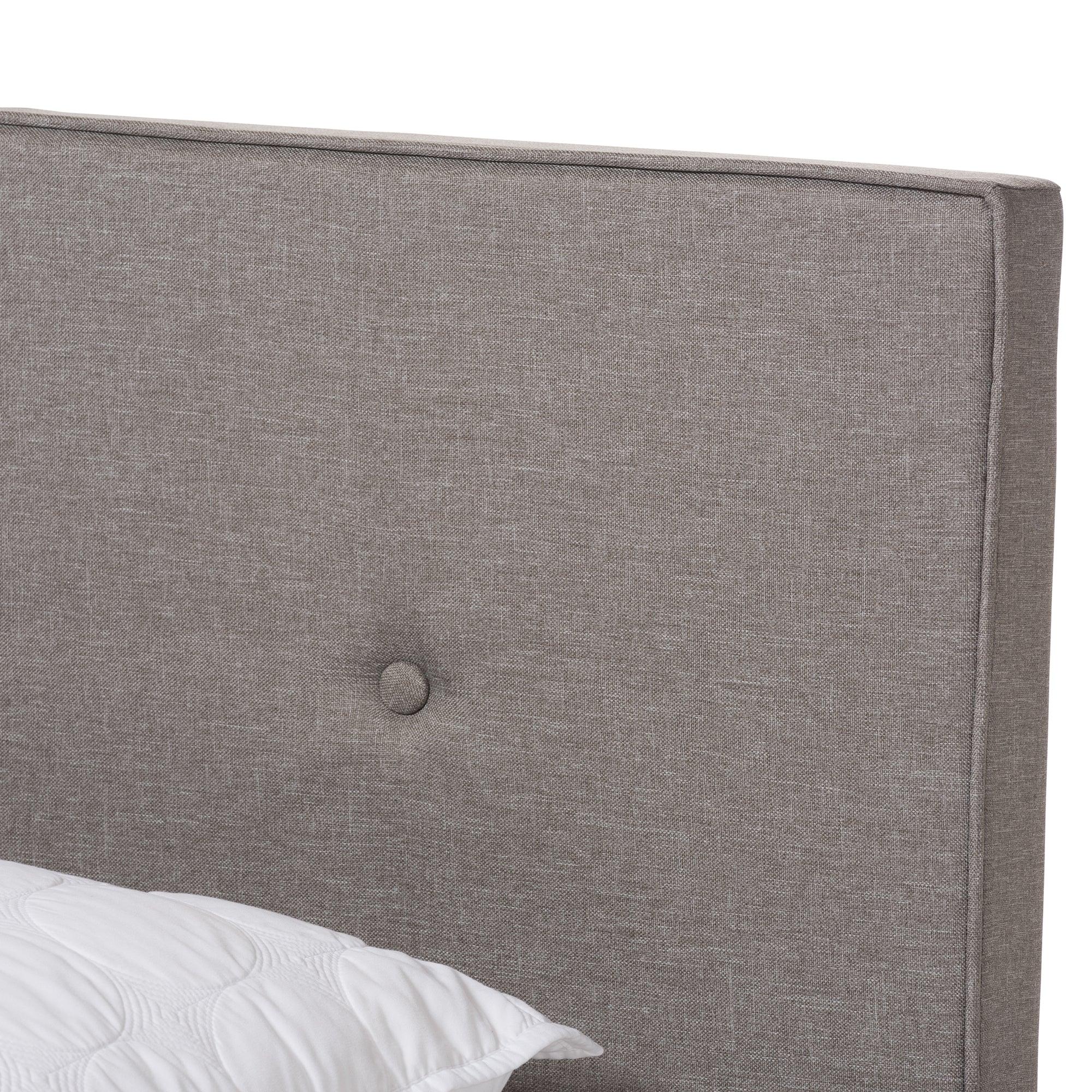 Hampton Modern and Contemporary Light Fabric Upholstered Bed