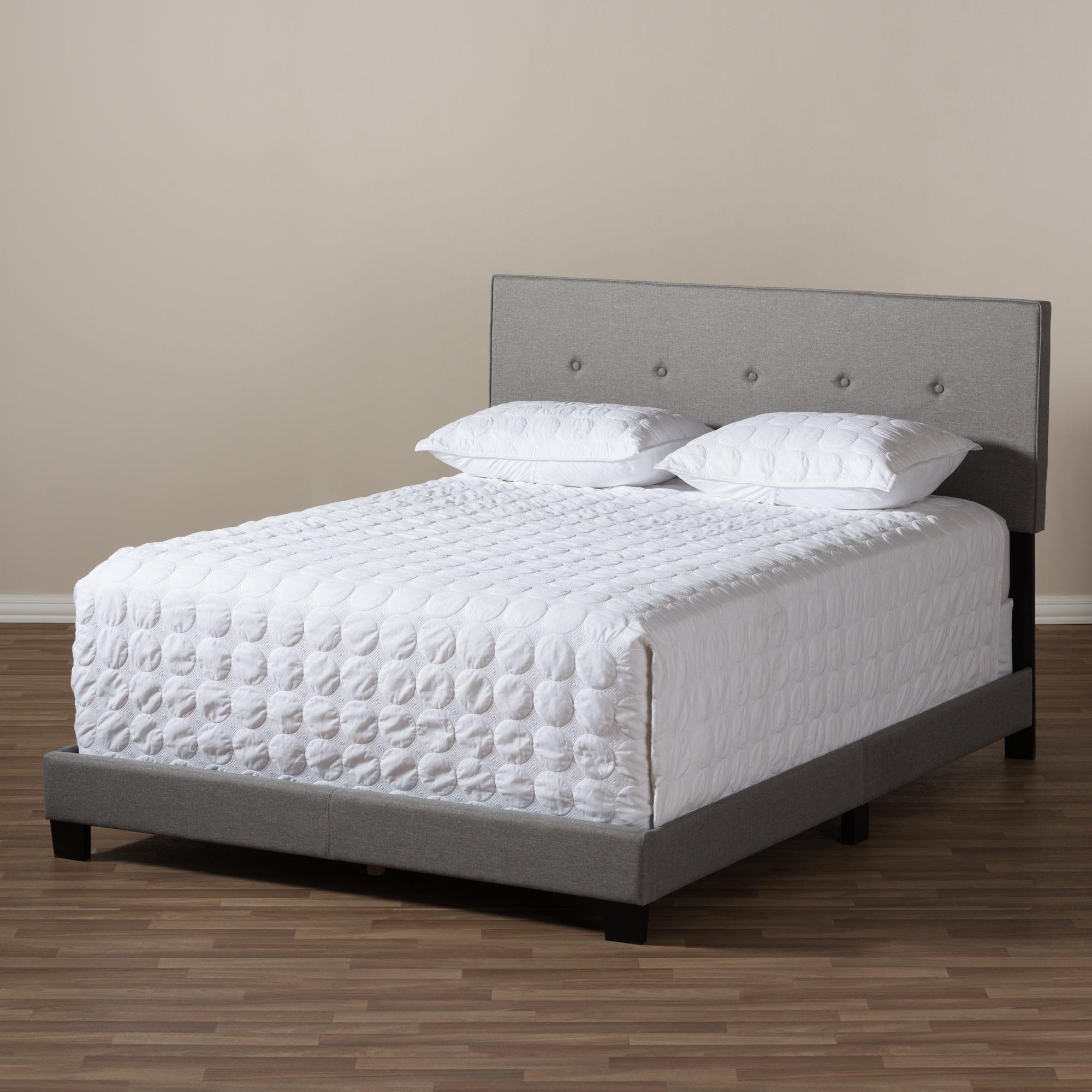 Hampton Modern and Contemporary Light Fabric Upholstered Bed