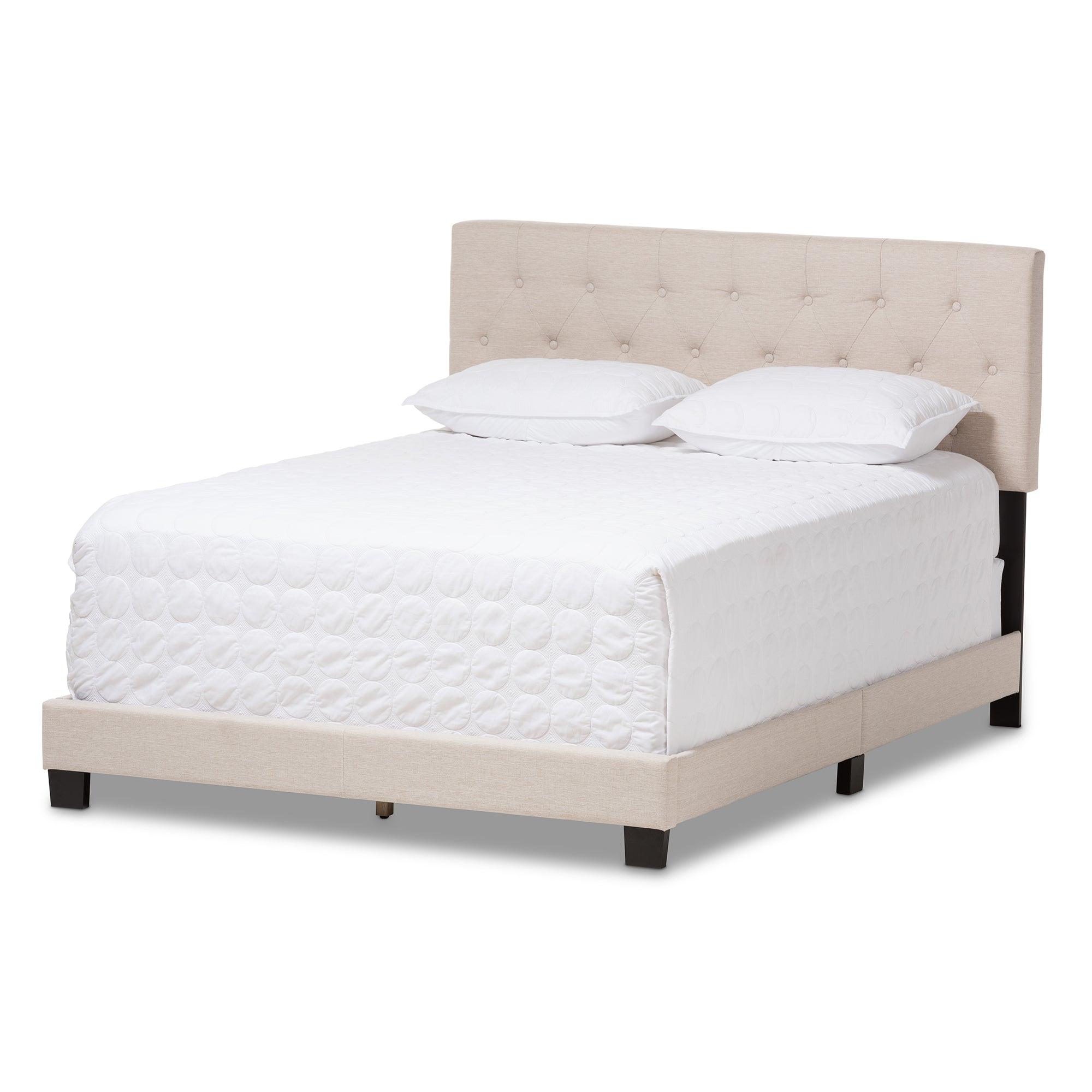 Cassandra Modern and Contemporary Light Fabric Upholstered Bed