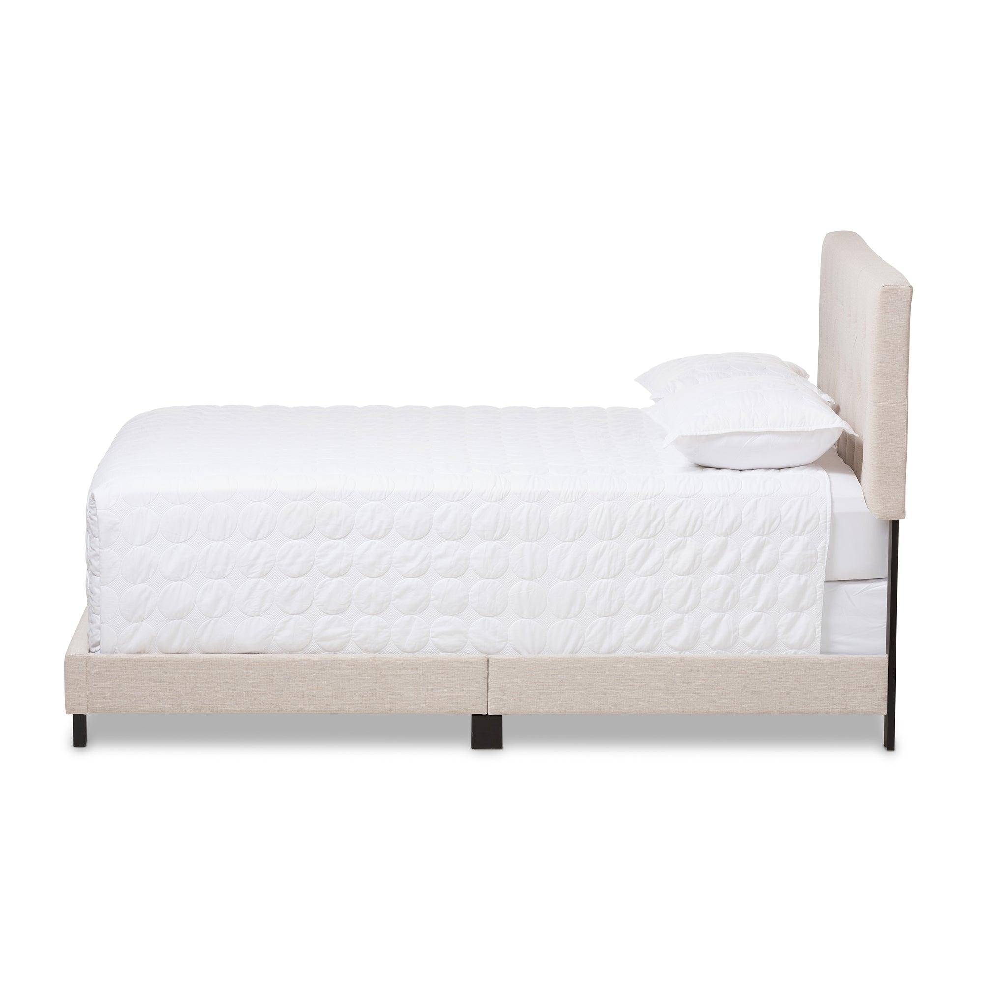 Cassandra Modern and Contemporary Light Fabric Upholstered Bed