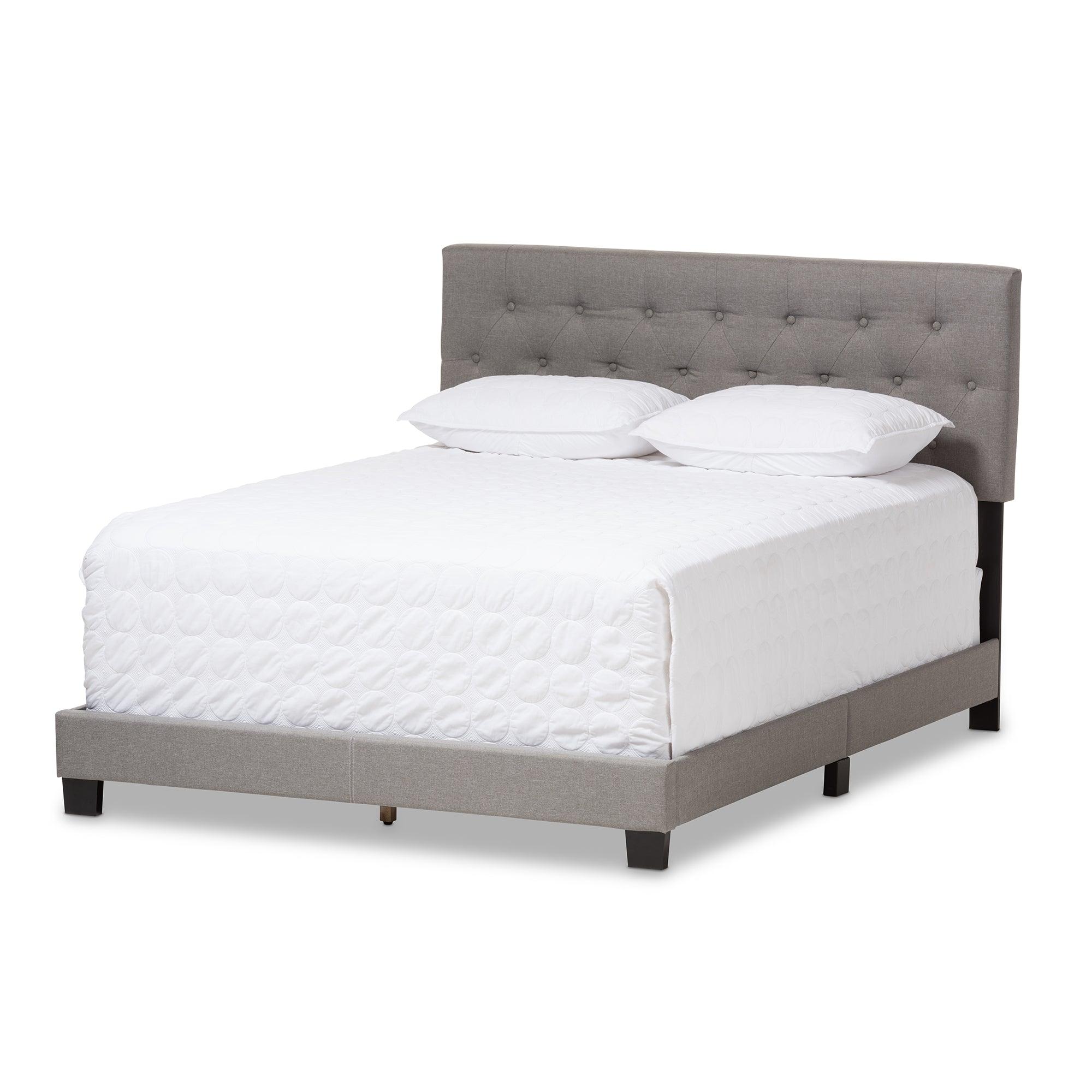 Cassandra Modern and Contemporary Light Fabric Upholstered Bed