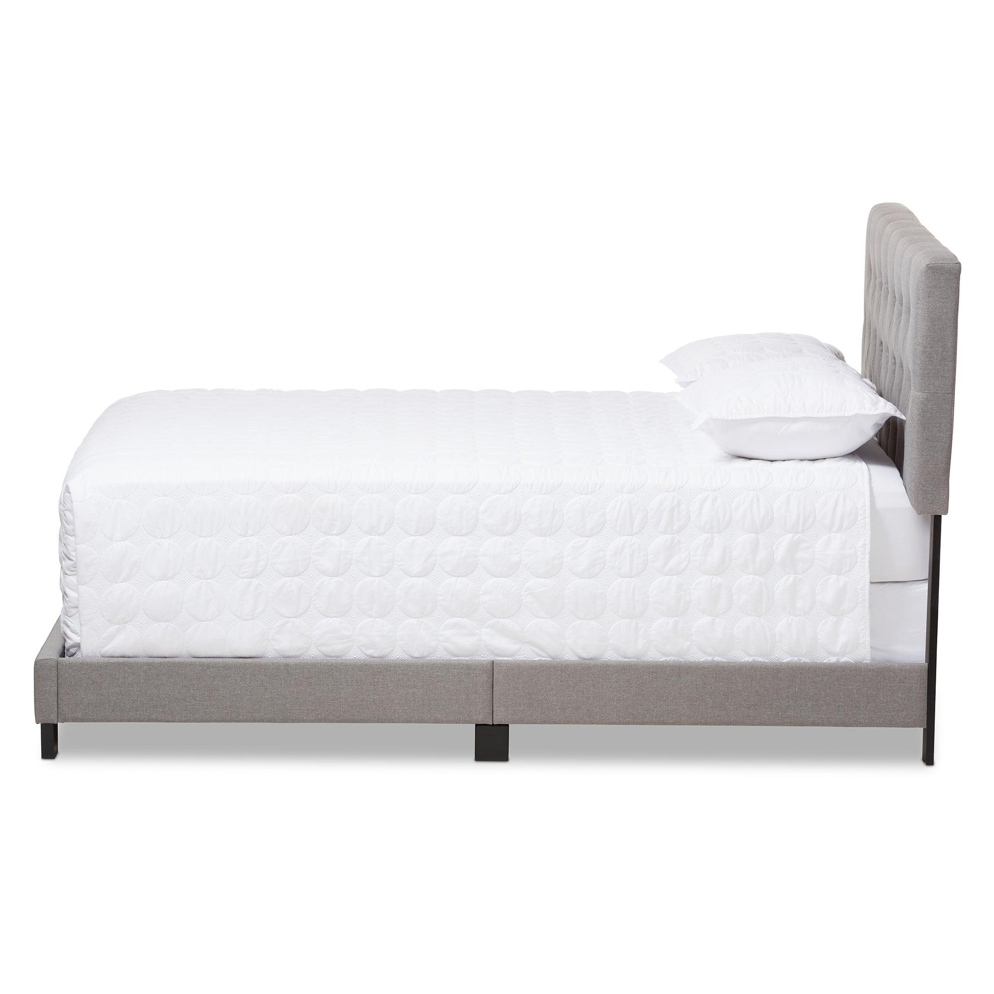 Cassandra Modern and Contemporary Light Fabric Upholstered Bed