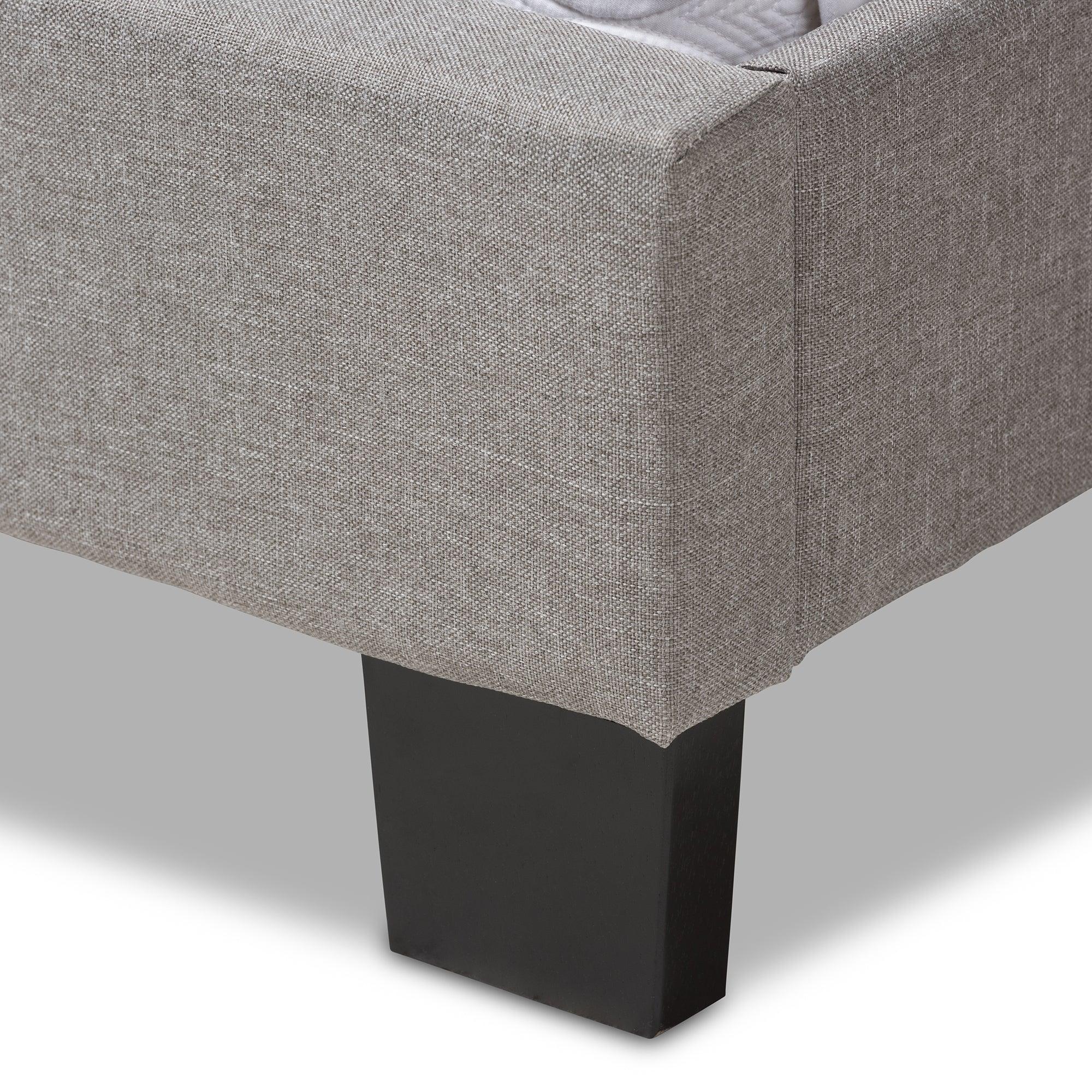 Cassandra Modern and Contemporary Light Fabric Upholstered Bed