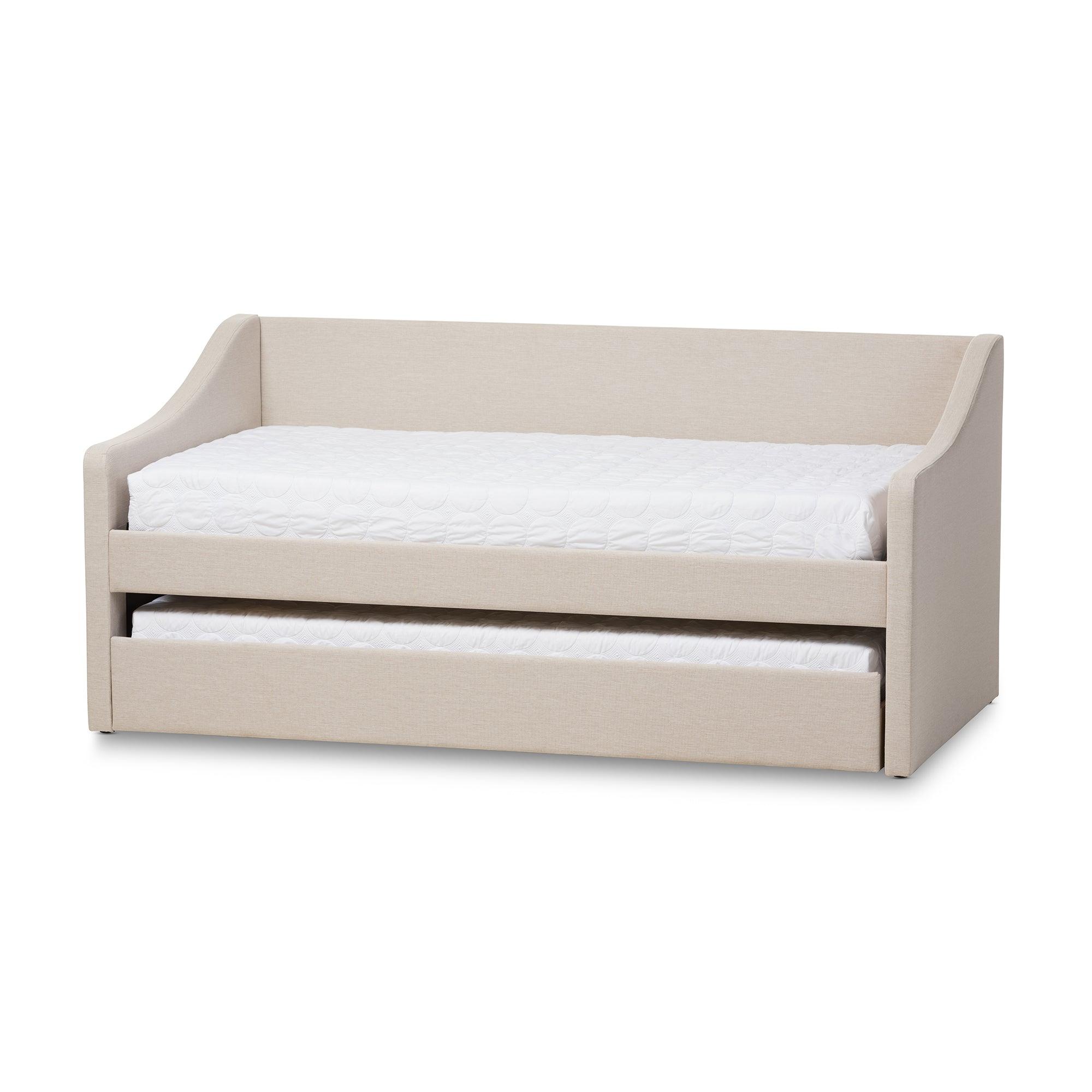 Barnstorm Modern and Contemporary Fabric Upholstered Daybed with Guest Trundle Bed