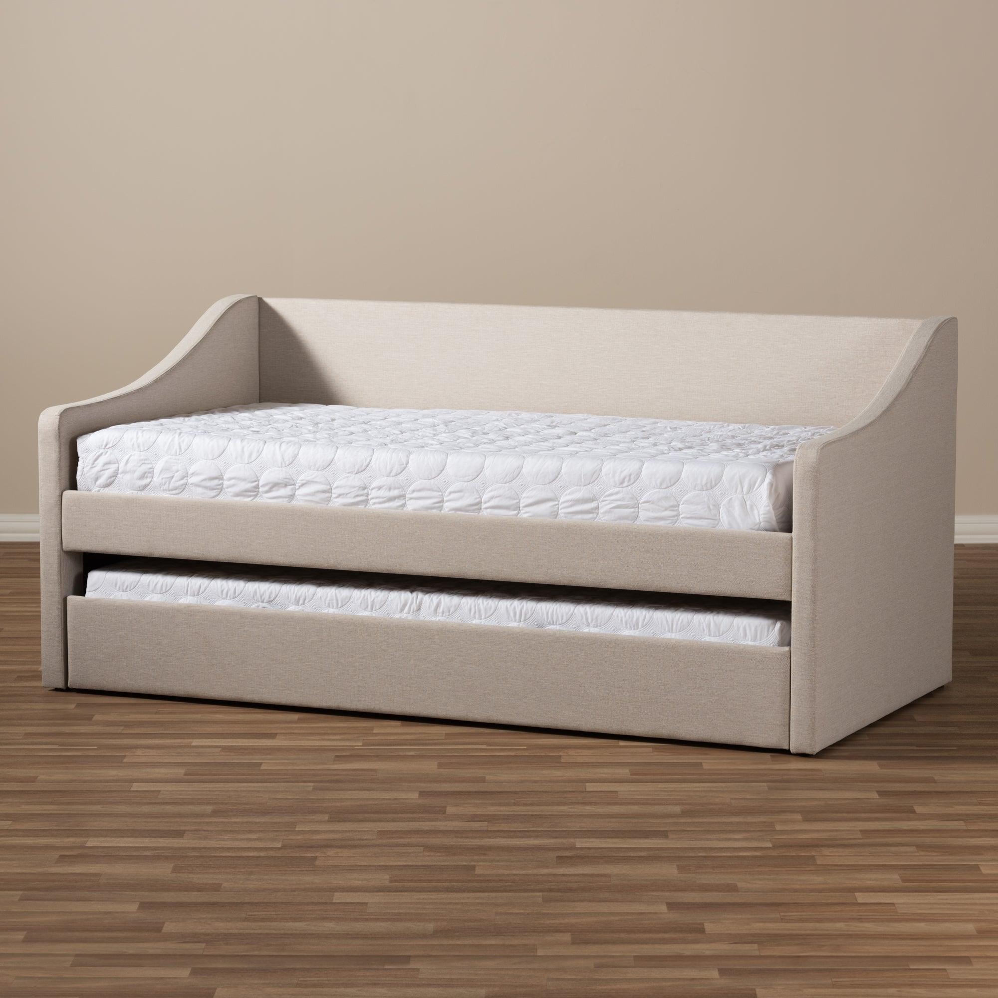 Barnstorm Modern and Contemporary Fabric Upholstered Daybed with Guest Trundle Bed