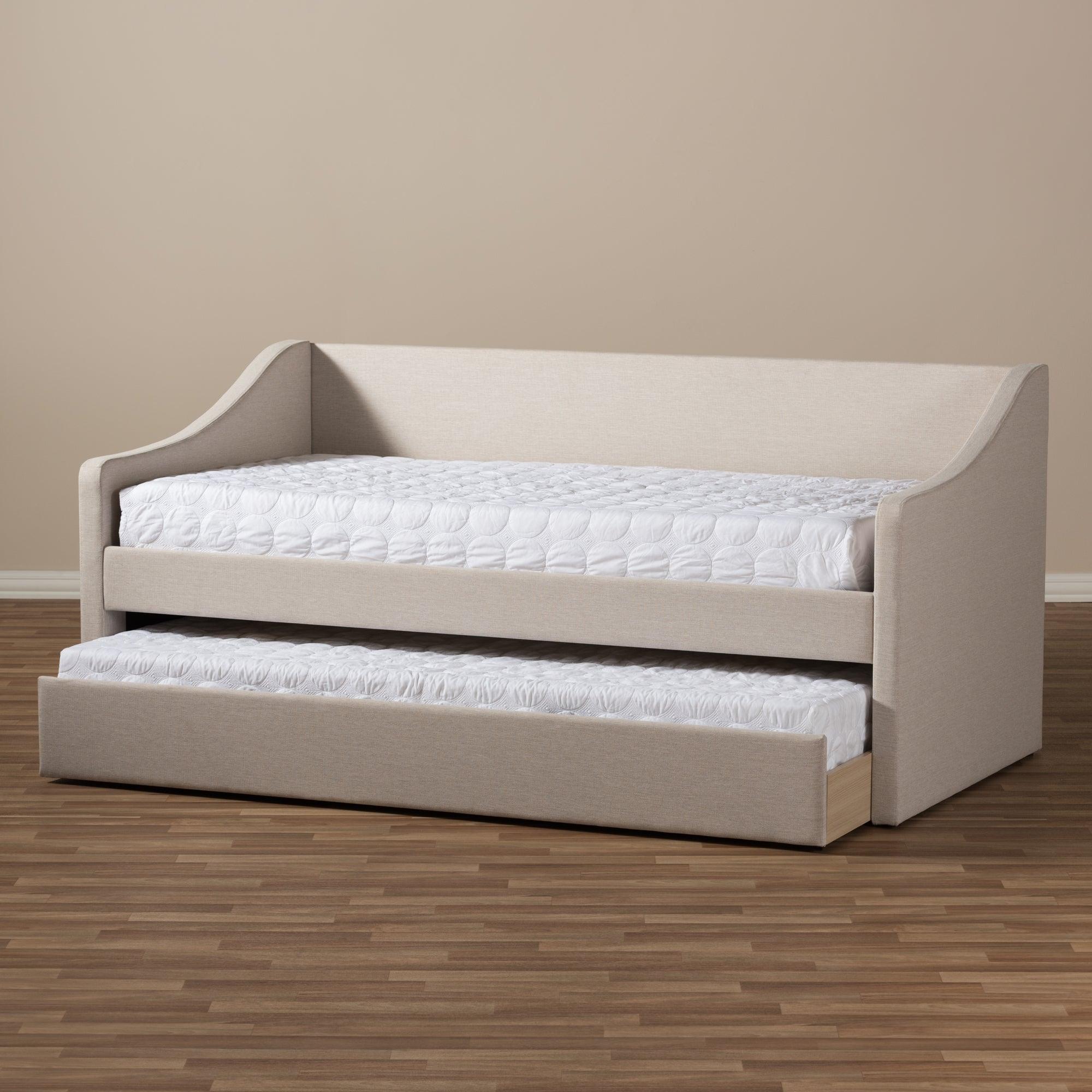 Barnstorm Modern and Contemporary Fabric Upholstered Daybed with Guest Trundle Bed