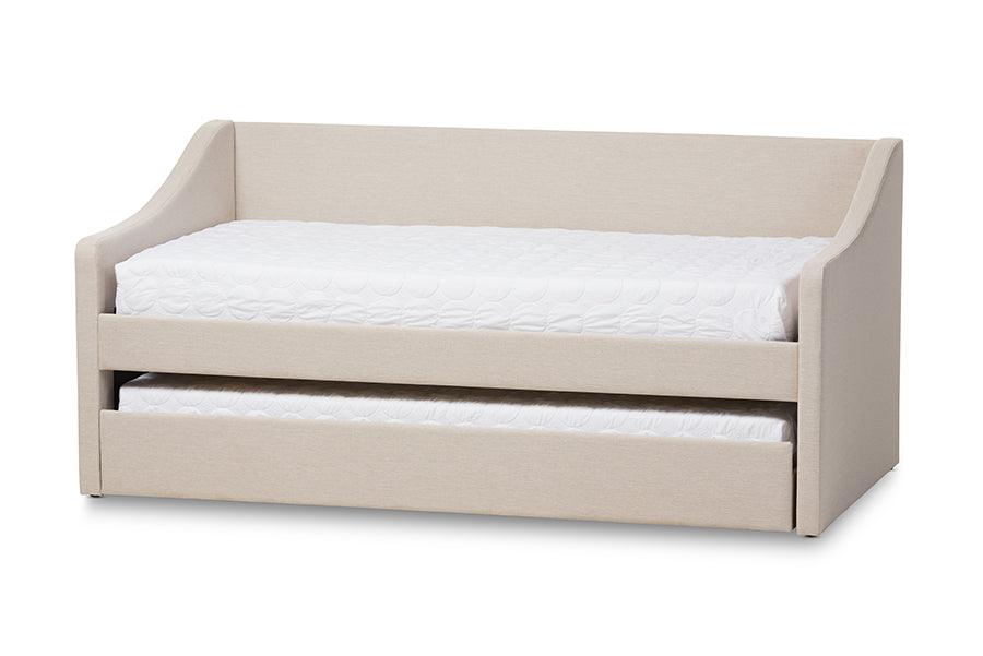 Barnstorm Modern and Contemporary Fabric Upholstered Daybed with Guest Trundle Bed