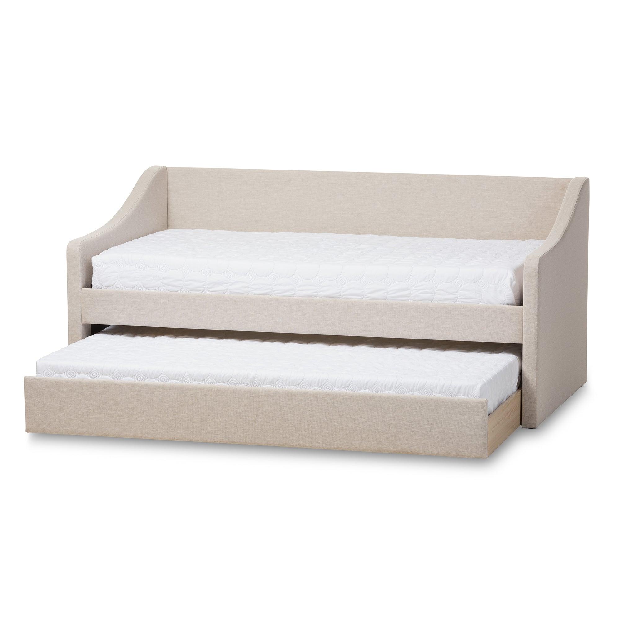 Barnstorm Modern and Contemporary Fabric Upholstered Daybed with Guest Trundle Bed