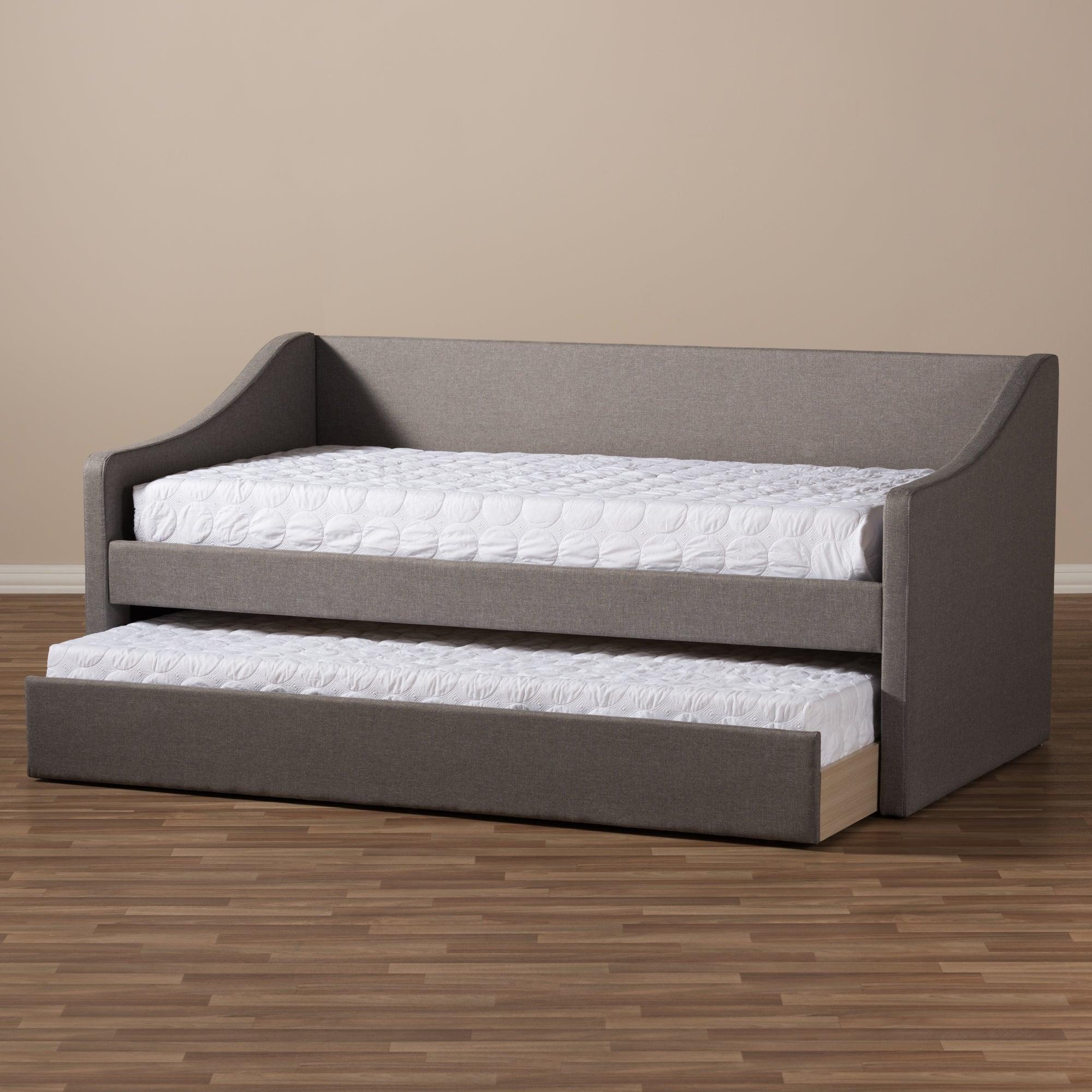 Barnstorm Modern and Contemporary Fabric Upholstered Daybed with Guest Trundle Bed