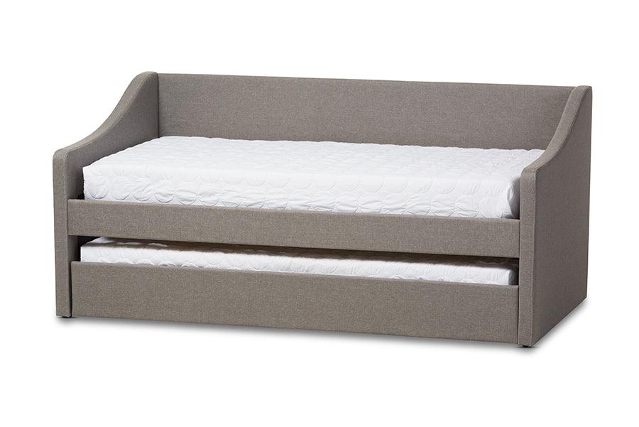 Barnstorm Modern and Contemporary Fabric Upholstered Daybed with Guest Trundle Bed