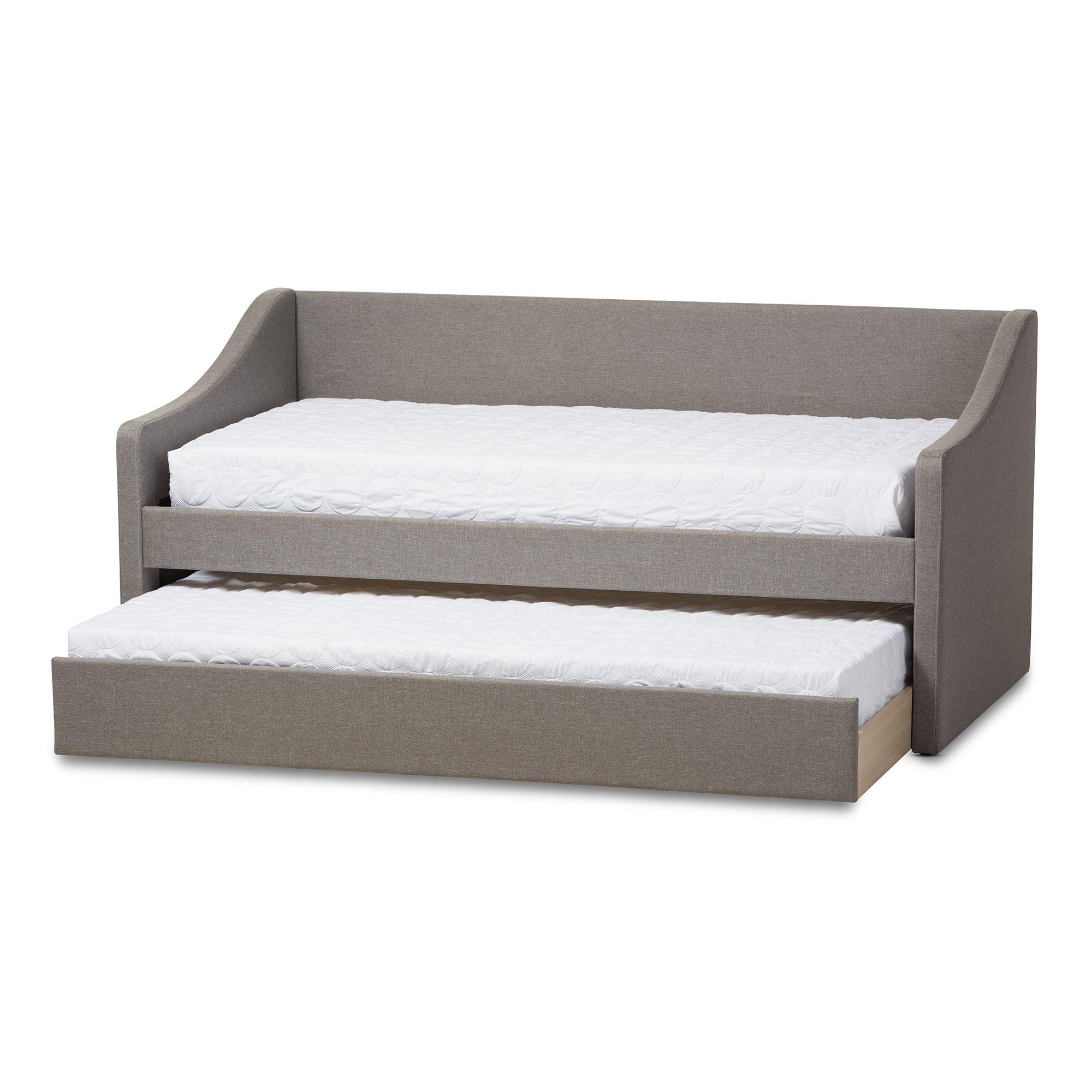 Barnstorm Modern and Contemporary Fabric Upholstered Daybed with Guest Trundle Bed