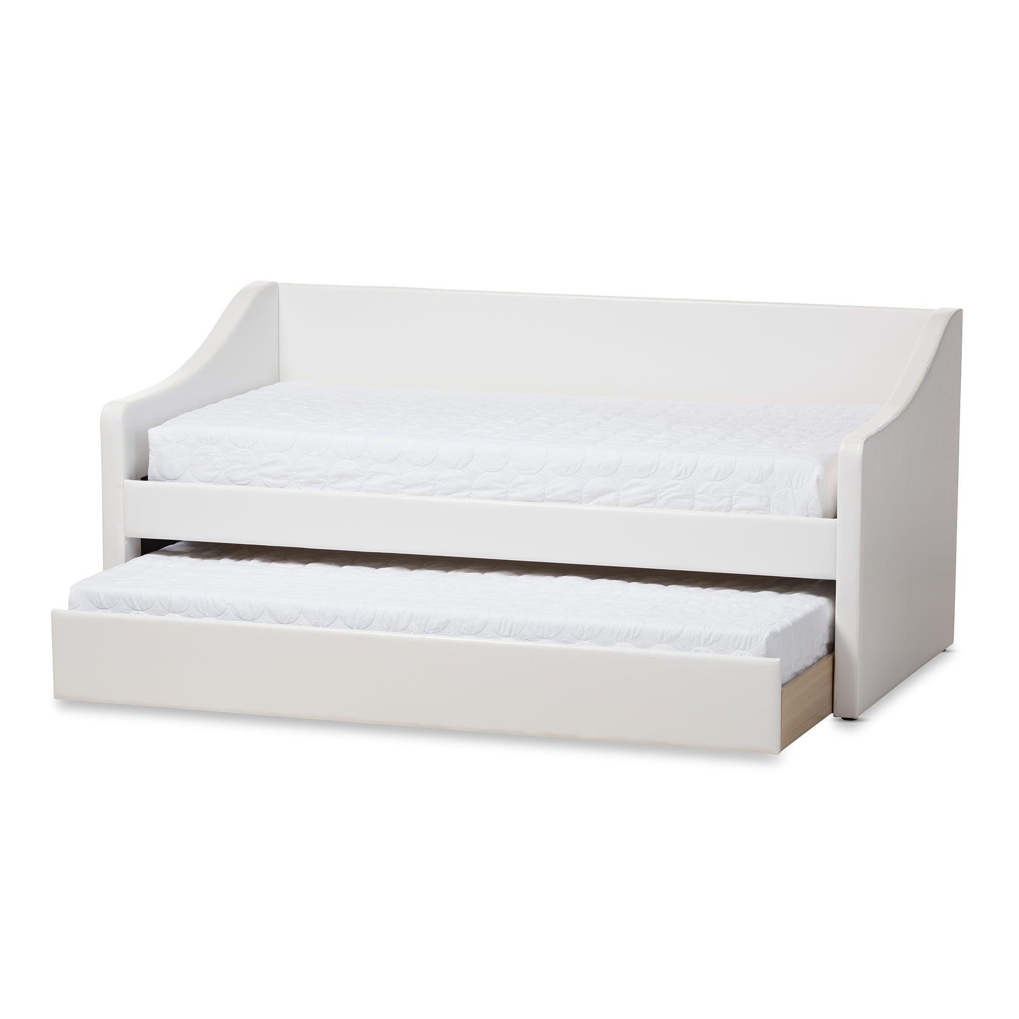 Barnstorm Modern and Contemporary Faux Leather Upholstered Daybed with Guest Trundle Bed