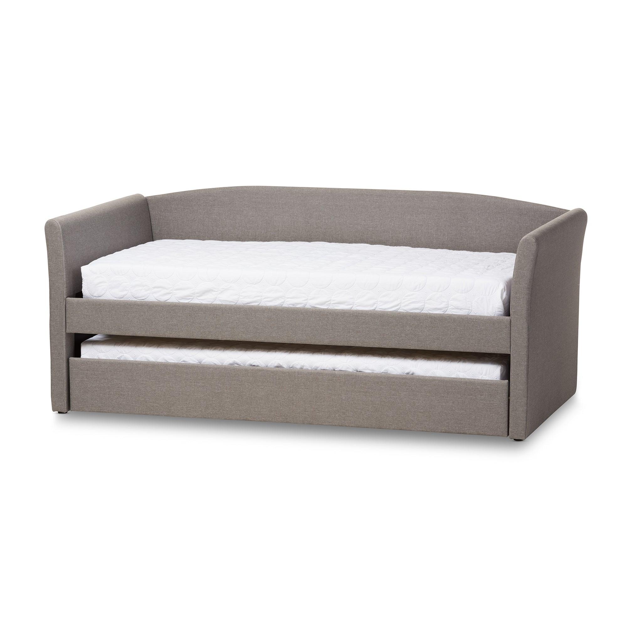 Camino Modern and Contemporary Fabric Upholstered Daybed with Guest Trundle Bed