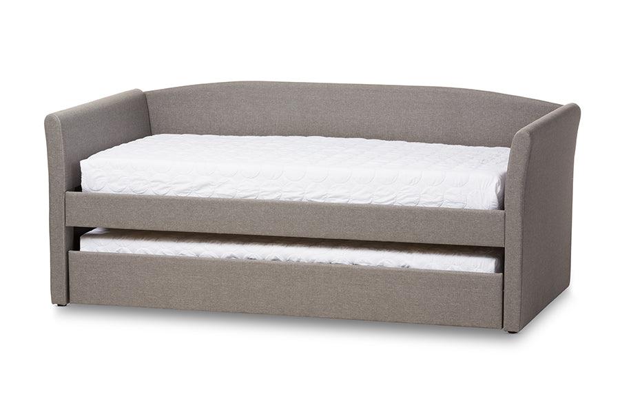 Camino Modern and Contemporary Fabric Upholstered Daybed with Guest Trundle Bed