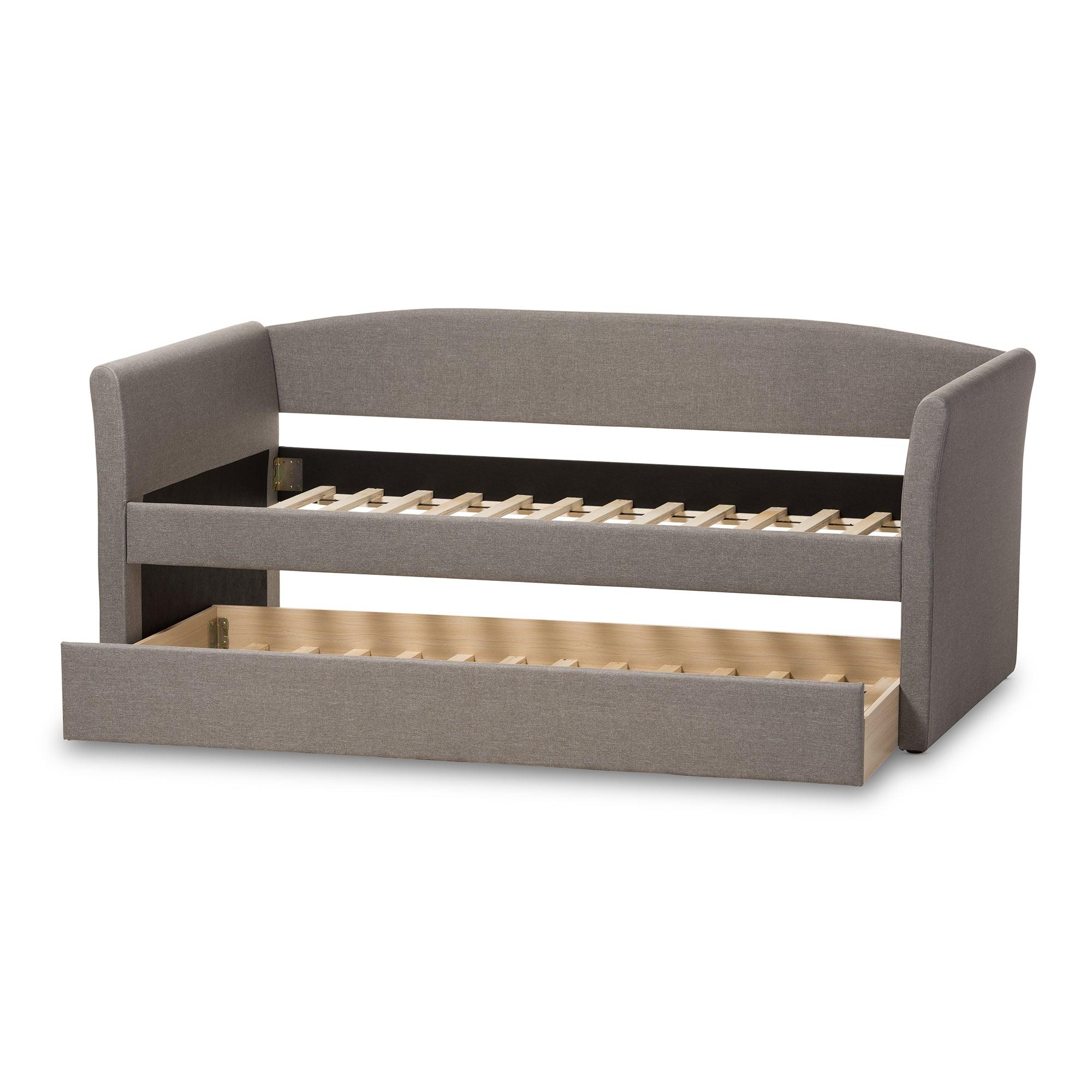 Camino Modern and Contemporary Fabric Upholstered Daybed with Guest Trundle Bed