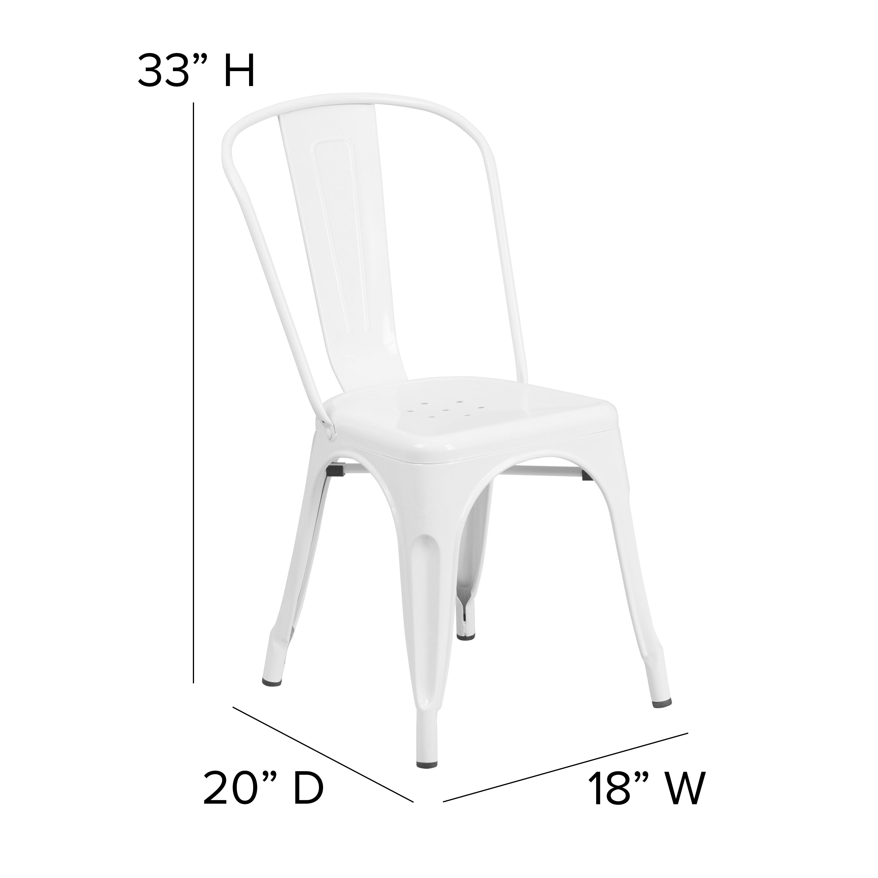 Perry Commercial Grade Metal Indoor-Outdoor Stackable Chair with All-Weather Polystyrene Seat-Metal Colorful Restaurant Chair-Flash Furniture-Wall2Wall Furnishings