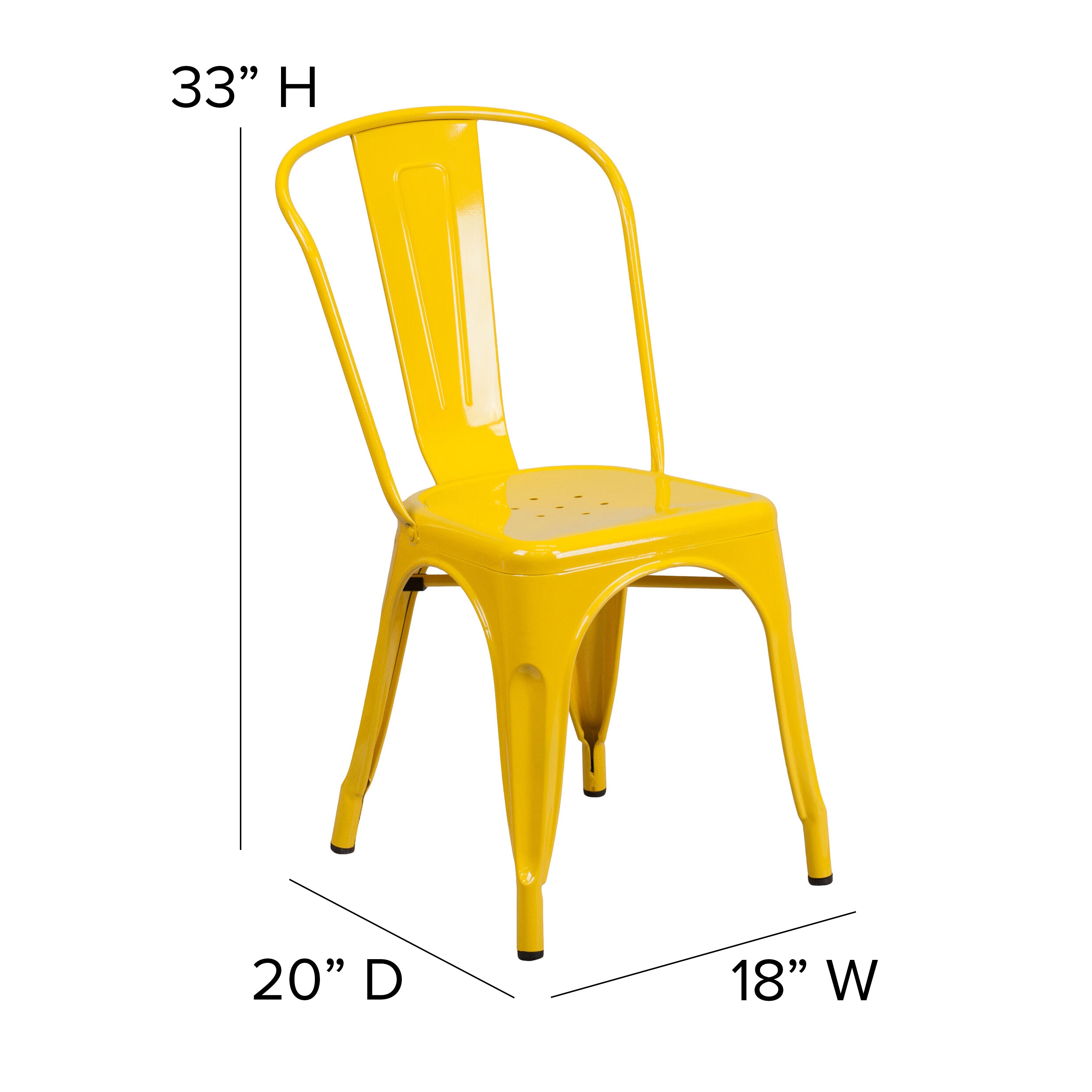 Perry Commercial Grade Metal Indoor-Outdoor Stackable Chair with All-Weather Polystyrene Seat-Metal Colorful Restaurant Chair-Flash Furniture-Wall2Wall Furnishings