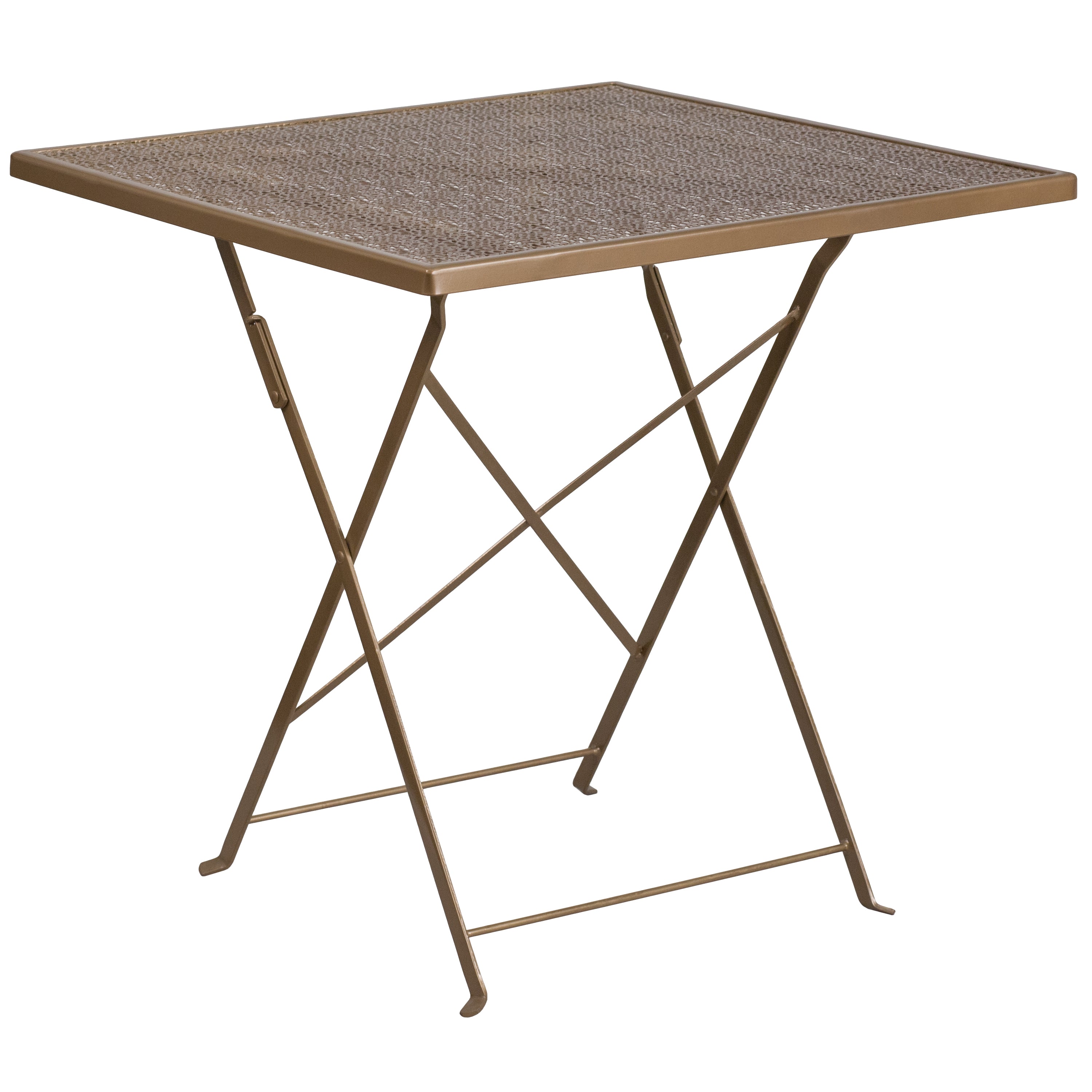 Oia Commercial Grade 28" Square Indoor-Outdoor Steel Folding Patio Table-Indoor/Outdoor Tables-Flash Furniture-Wall2Wall Furnishings