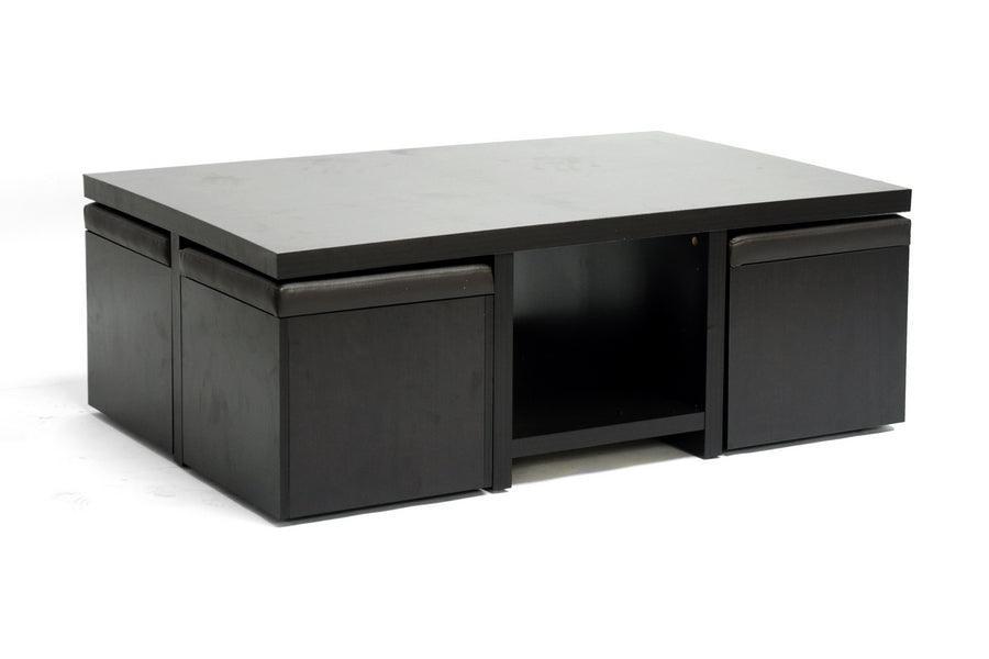 Prescott Modern Table and Stool Set with Hidden Storage