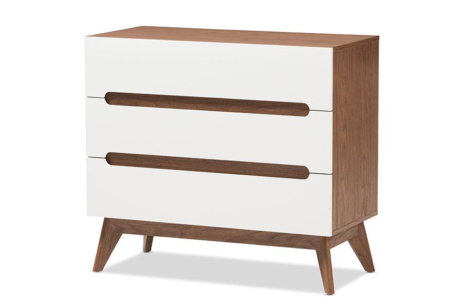 Calypso Mid-Century Modern and Wood 3-Drawer Storage Chest