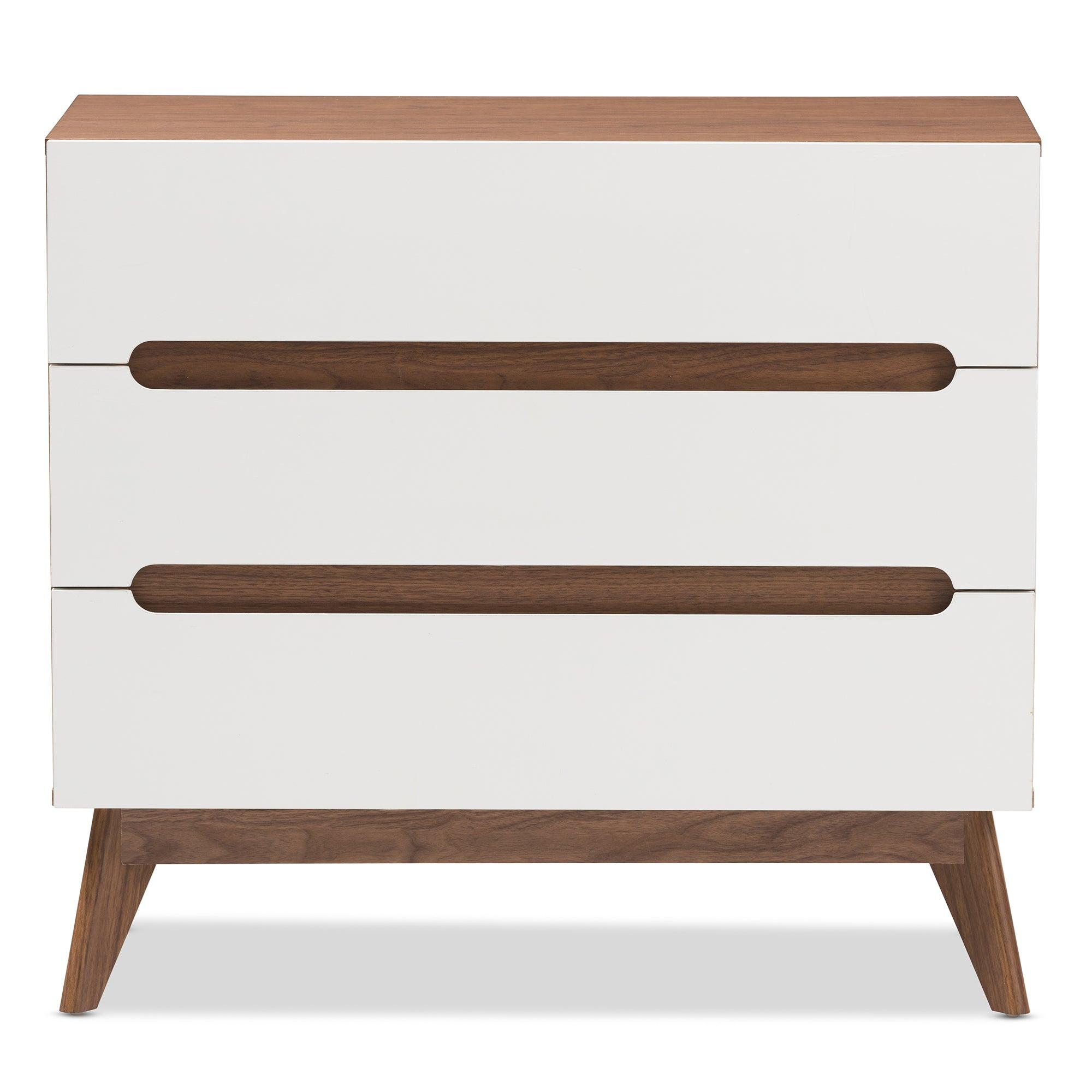 Calypso Mid-Century Modern and Wood 3-Drawer Storage Chest