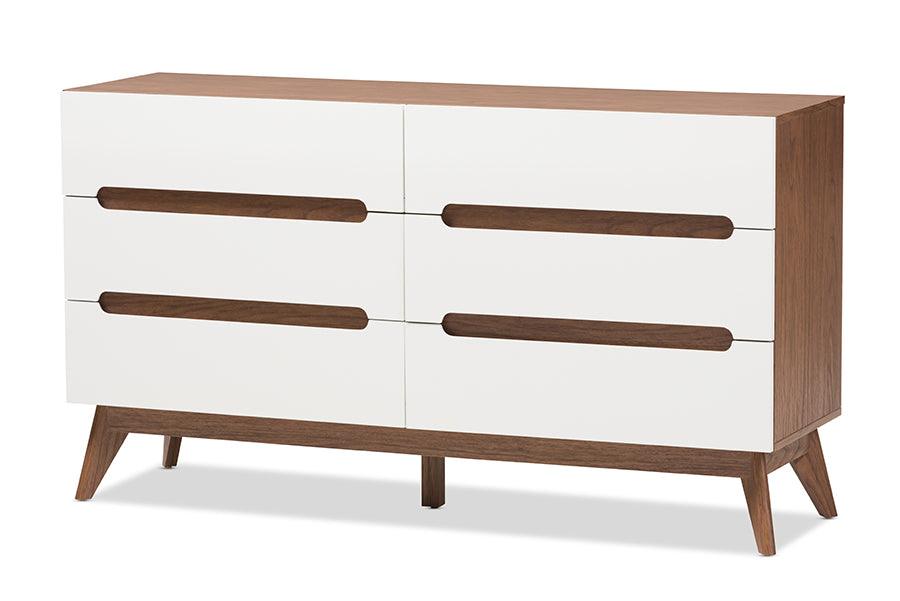 Calypso Mid-Century Modern and Wood 6-Drawer Storage Dresser