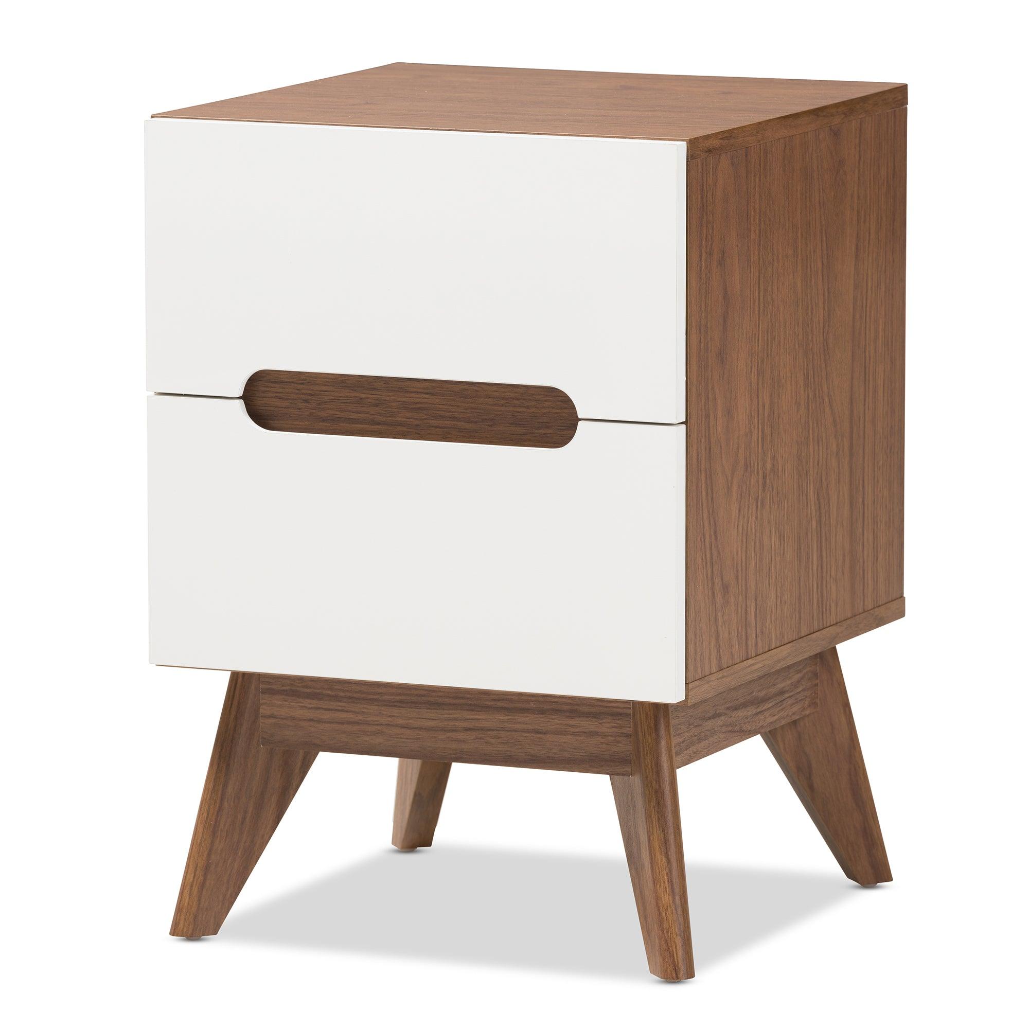 Calypso Mid-Century Modern and Wood 3-Drawer Storage Nightstand