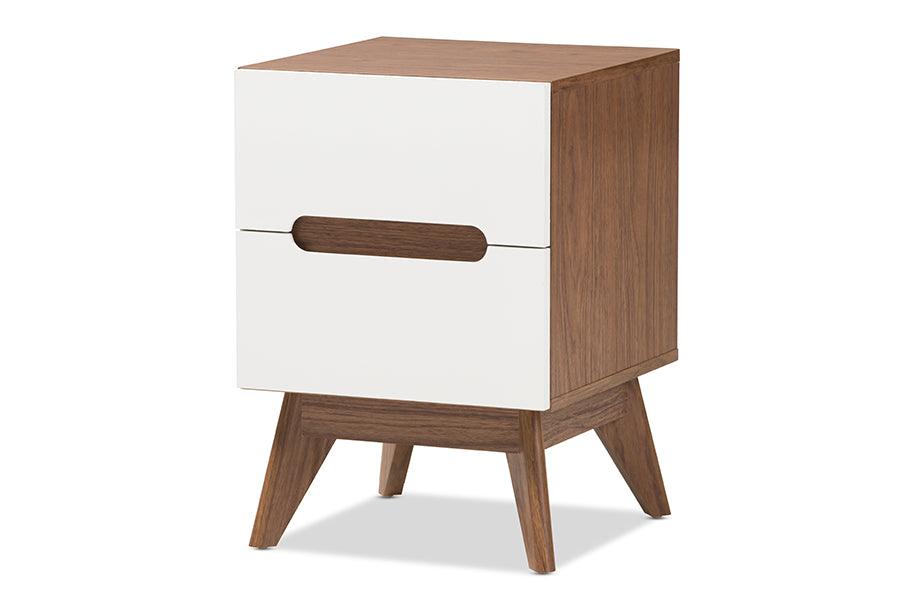 Calypso Mid-Century Modern and Wood 3-Drawer Storage Nightstand