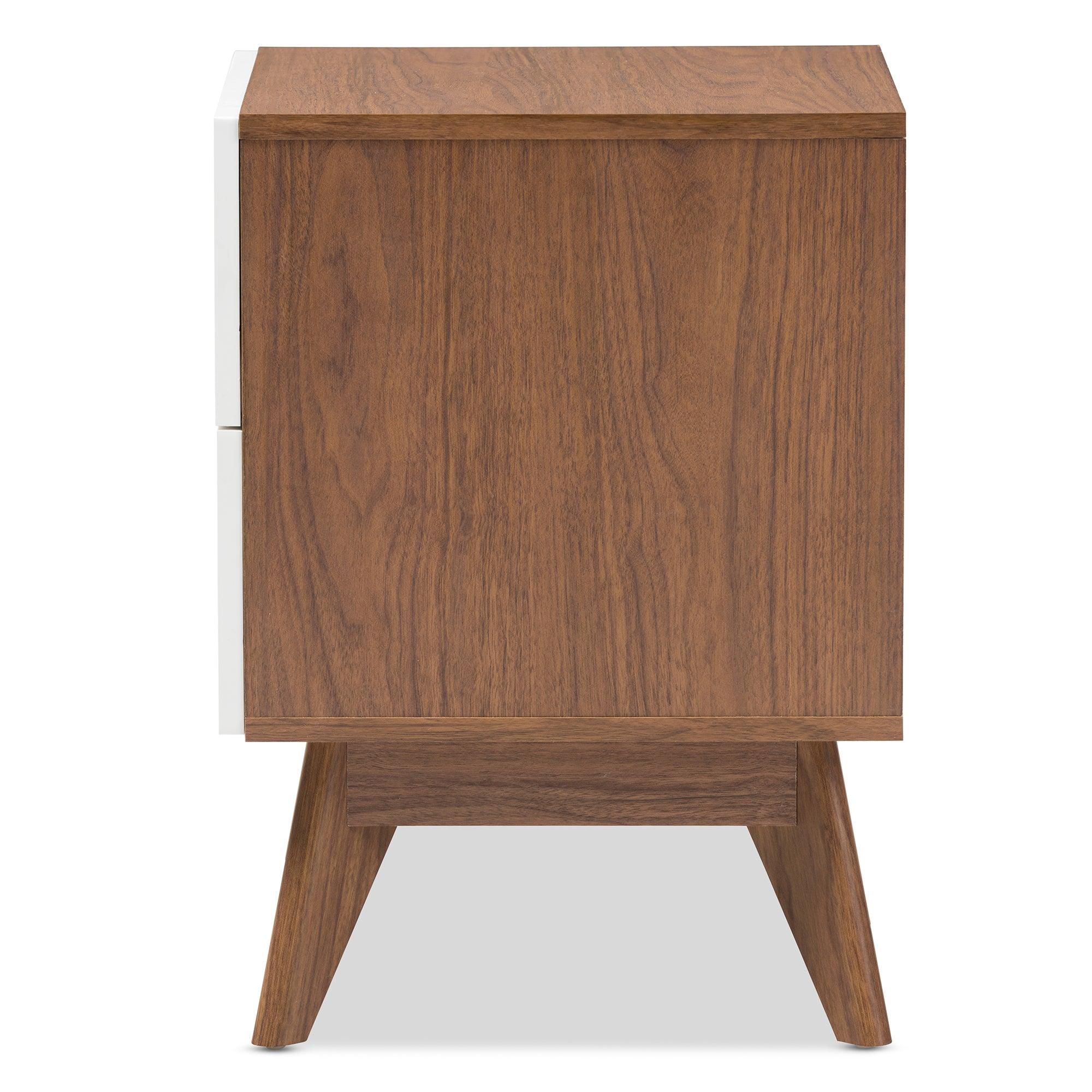 Calypso Mid-Century Modern and Wood 3-Drawer Storage Nightstand